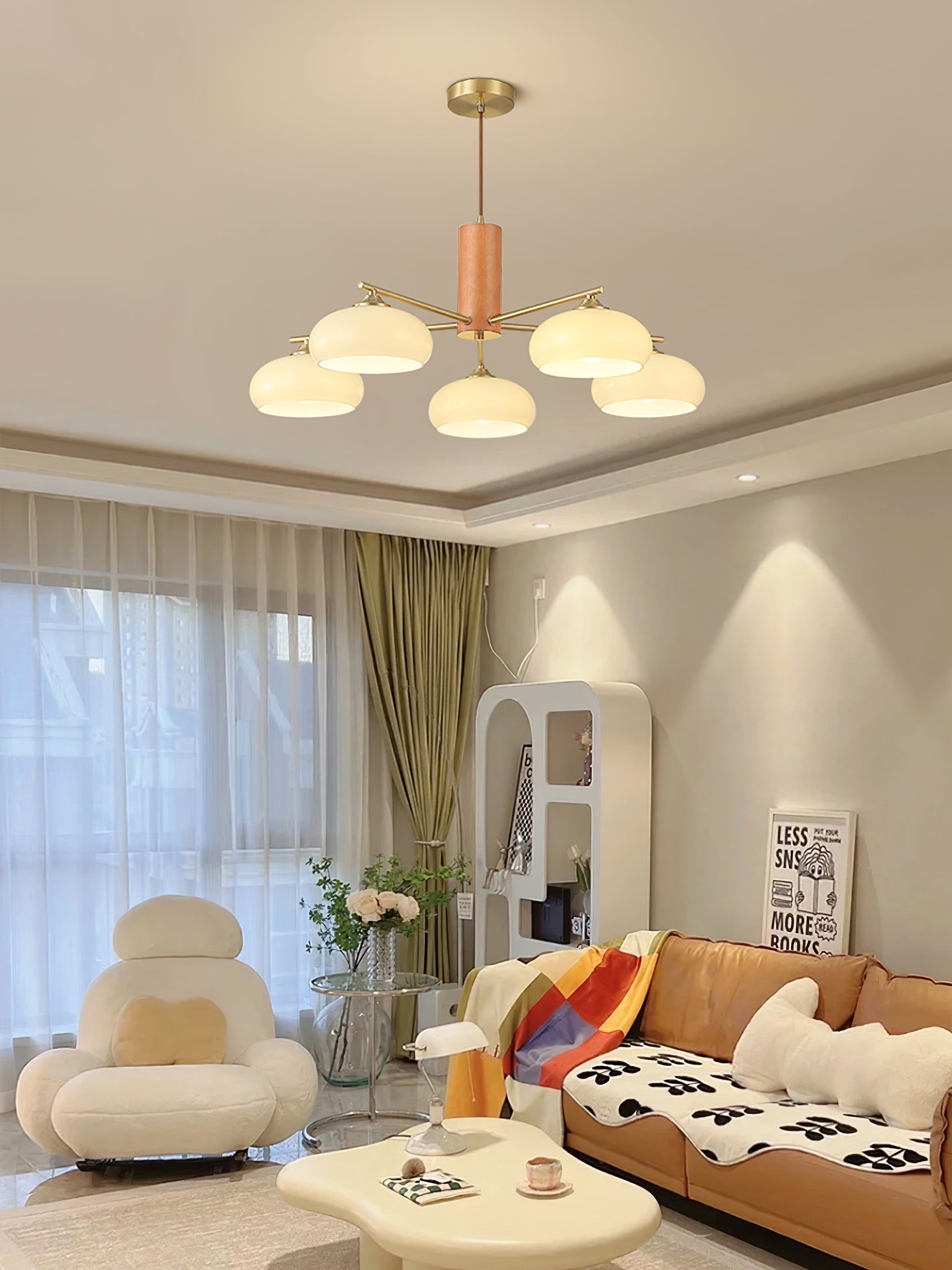 Nova Kronleuchter aus Natürlichem Persimmon-Glas-Letslighting