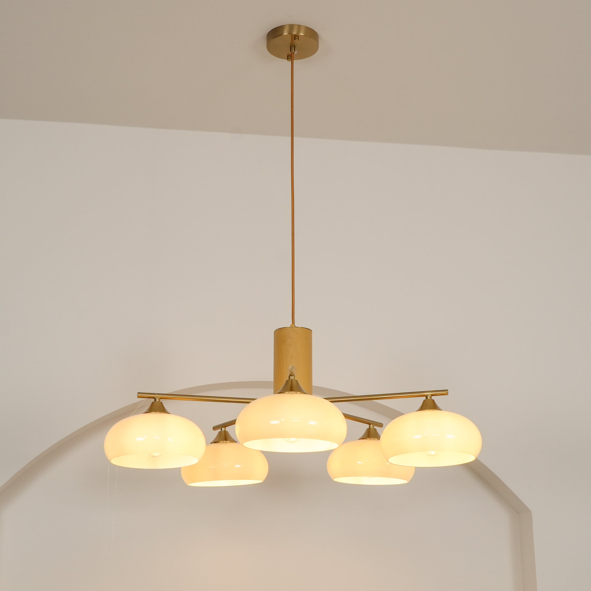 Nova Kronleuchter aus Natürlichem Persimmon-Glas-Letslighting