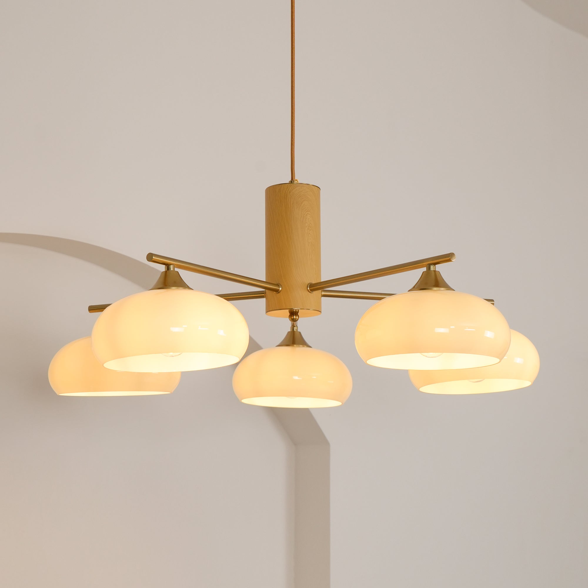 Nova Kronleuchter aus Natürlichem Persimmon-Glas-Letslighting