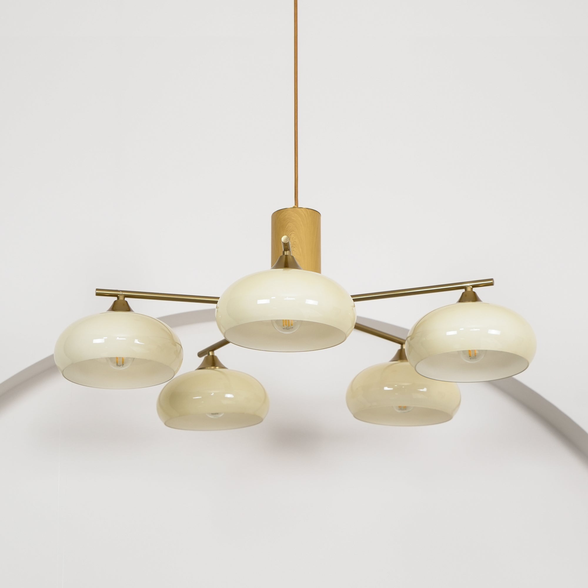 Nova Kronleuchter aus Natürlichem Persimmon-Glas-Letslighting