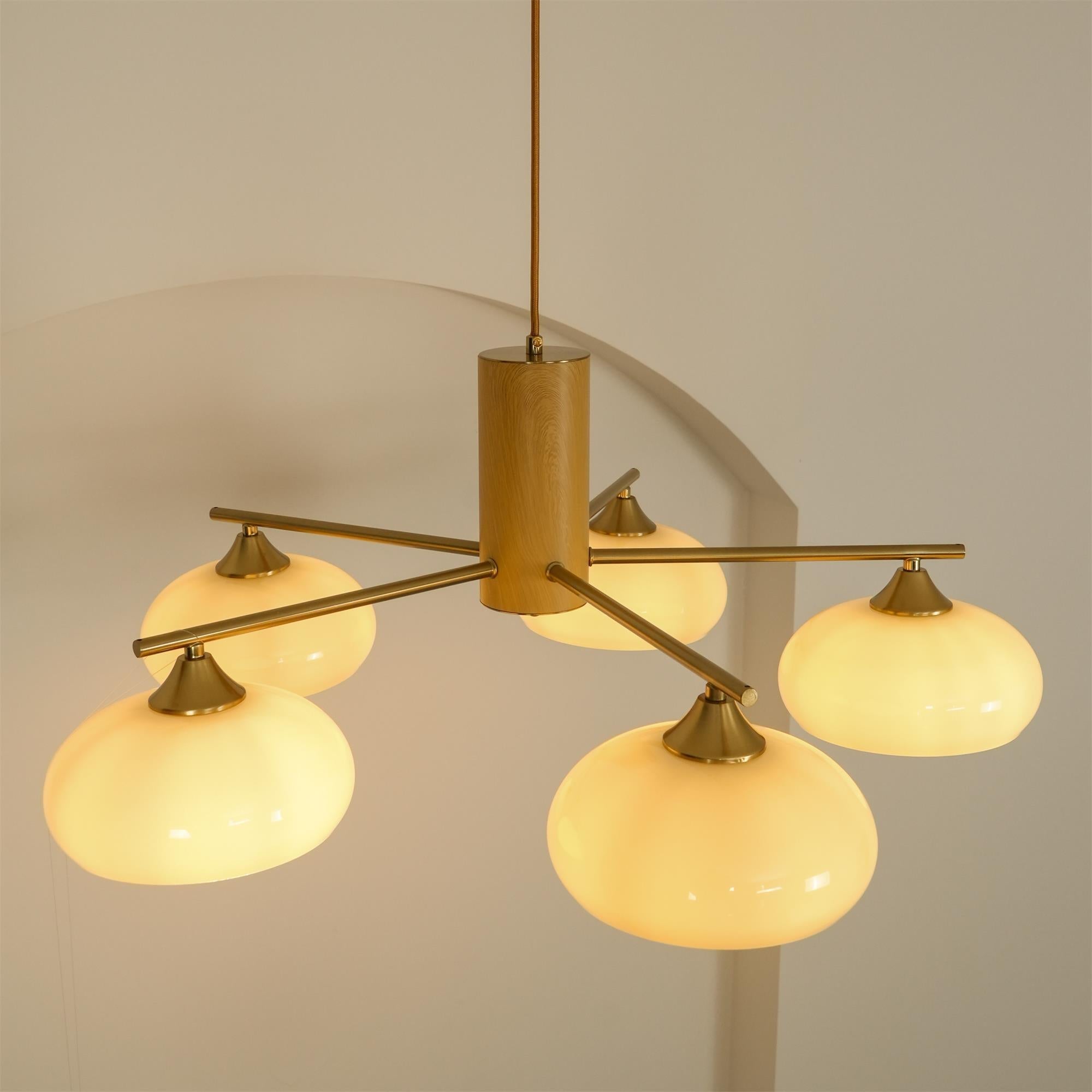 Nova Kronleuchter aus Natürlichem Persimmon-Glas-Letslighting