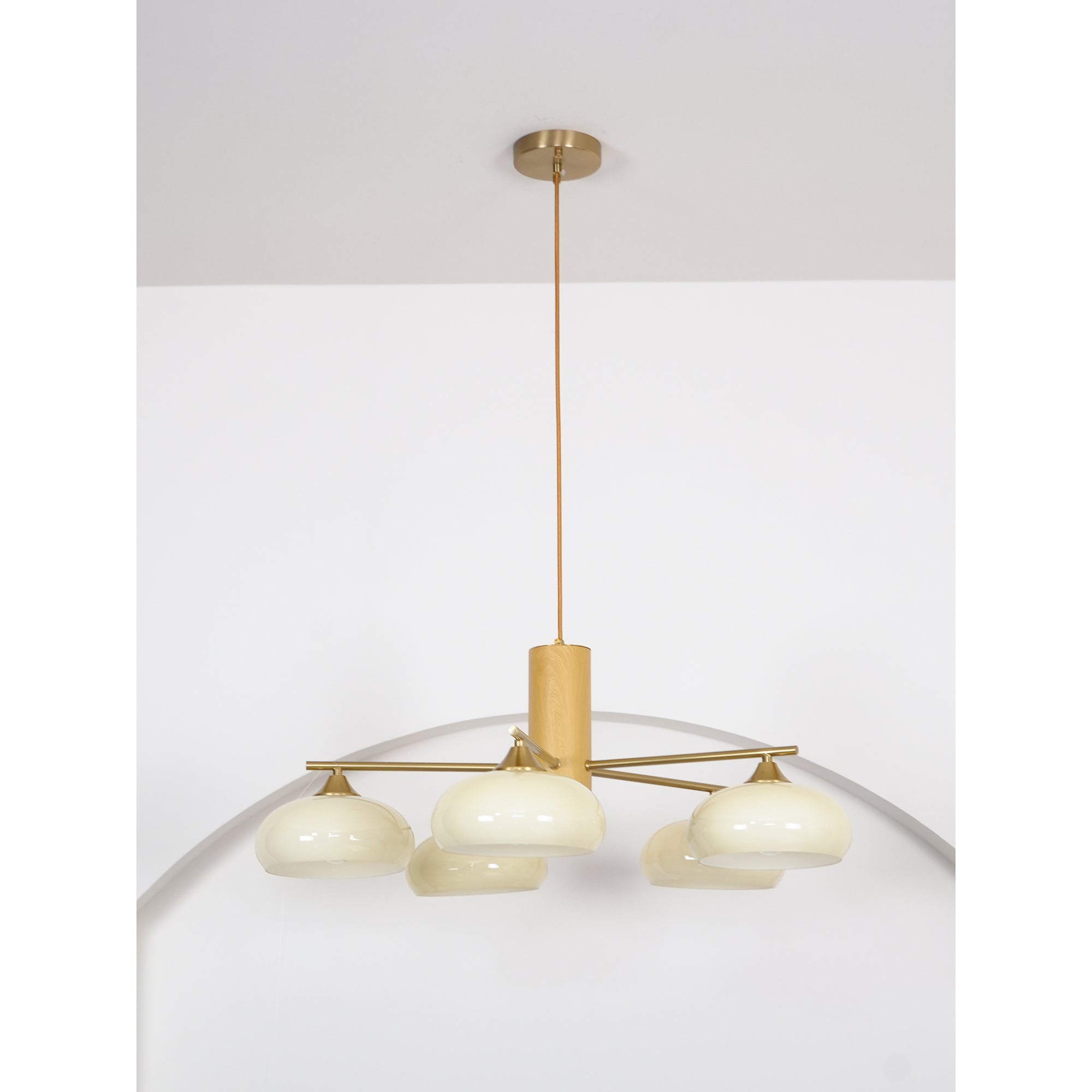 Nova Kronleuchter aus Natürlichem Persimmon-Glas-Letslighting