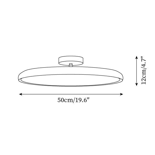 Cavelo Oval Halb-Aufbaumontierte Deckenleuchte-Letslighting