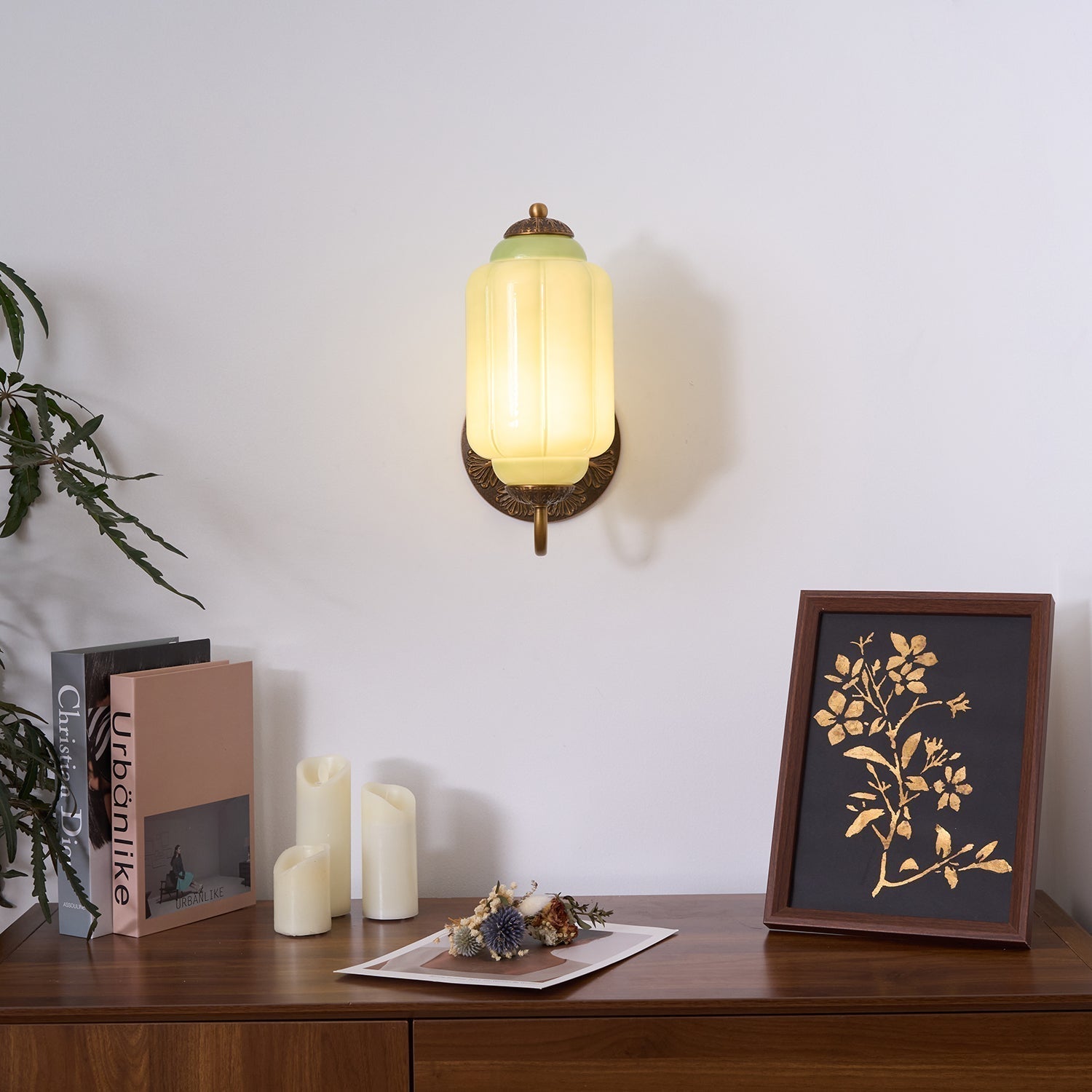 Melvane Vintage Rosa Glas Wandleuchte-Letslighting