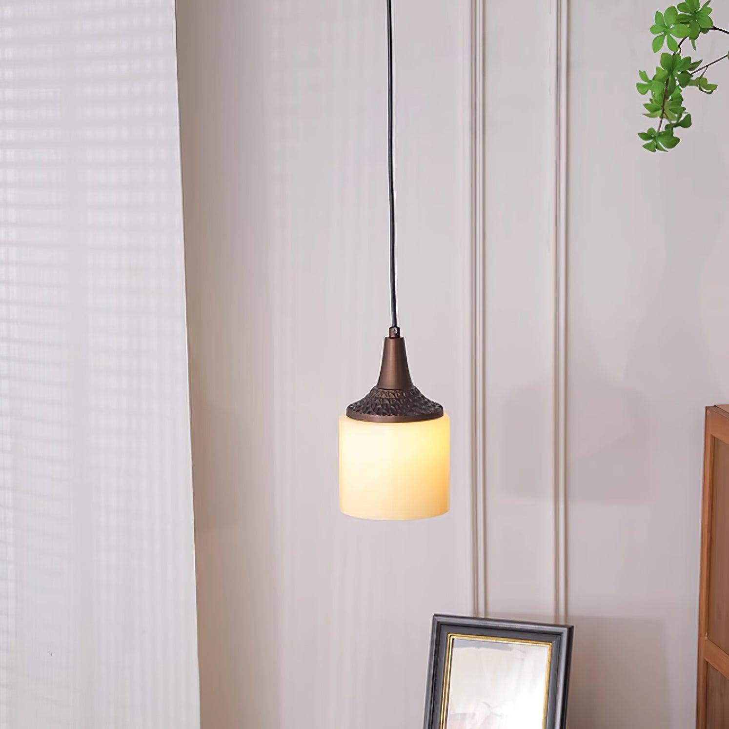 Pendelleuchte Weißer Glasschirm Gedreht Vintage-Letslighting