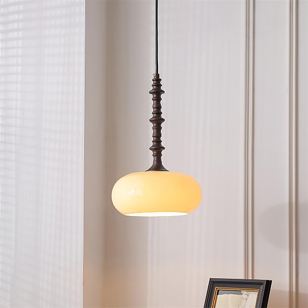 Pendelleuchte Weißer Glasschirm Gedreht Vintage-Letslighting