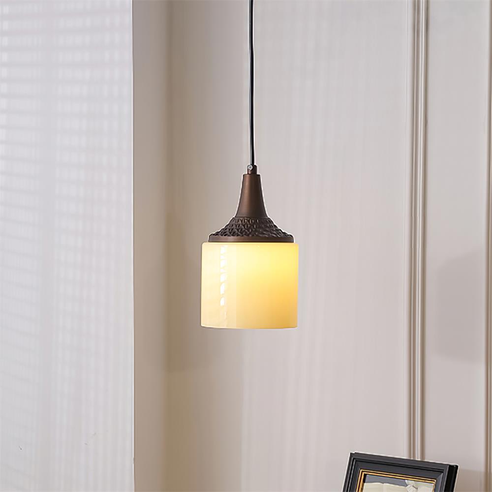 Pendelleuchte Weißer Glasschirm Gedreht Vintage-Letslighting