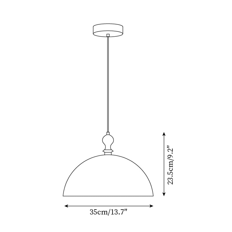 Solven Amber Glass Dome Pendant Light - Letslighting