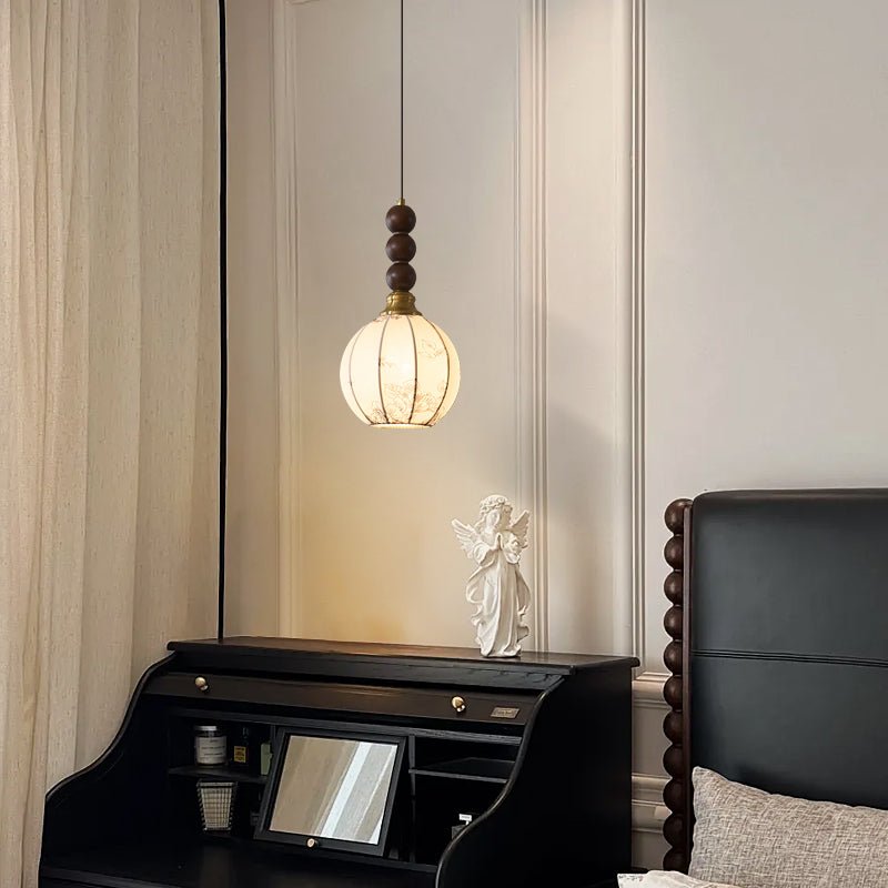 Avshaara Traditionell Eleganz Vintage Stoff Holz Pendelleuchte-Letslighting