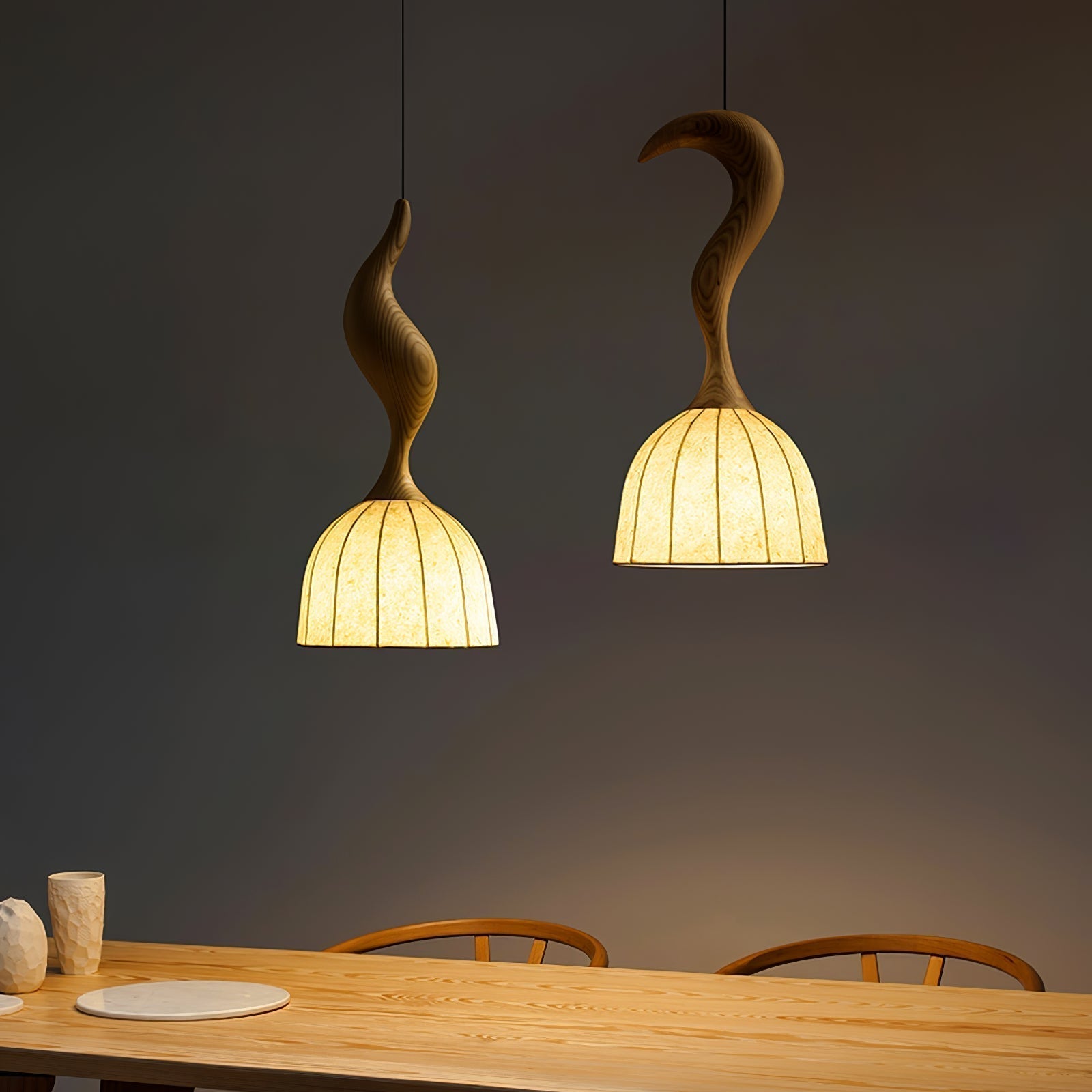 Colire Creativity Pendelleuchte aus Gedrehtem Holz-Letslighting