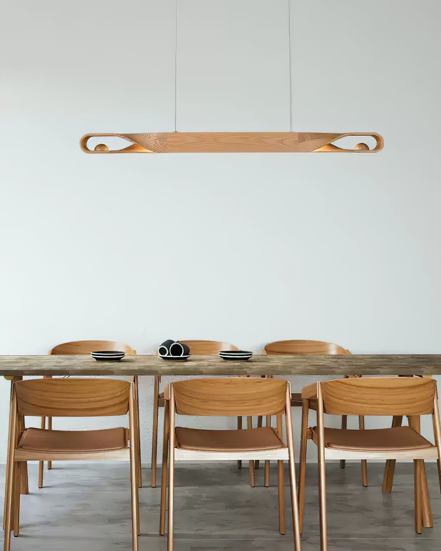 Lustra Pendelleuchte Holz Gekrümmt Minimalistisch-Letslighting