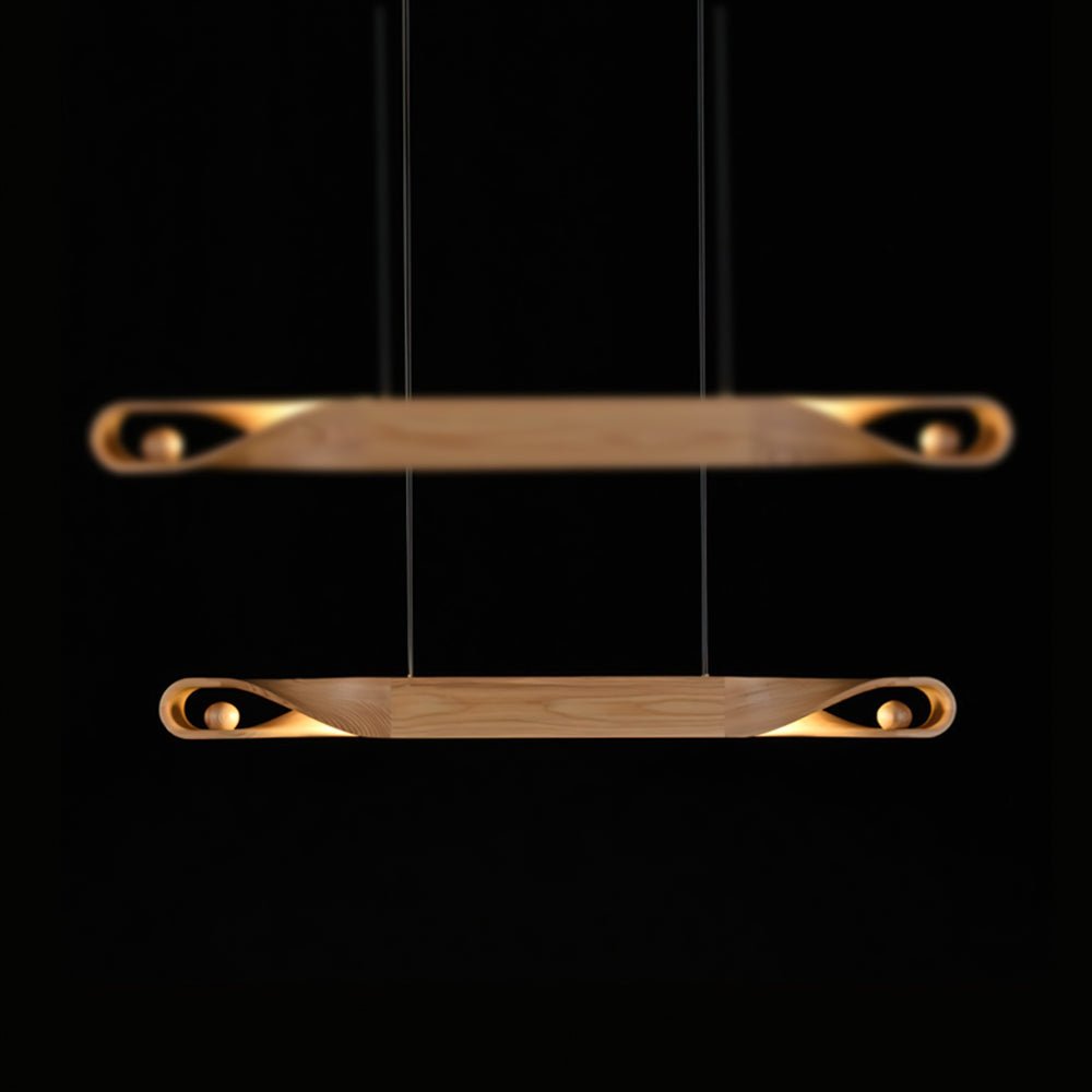 Lustra Pendelleuchte Holz Gekrümmt Minimalistisch-Letslighting