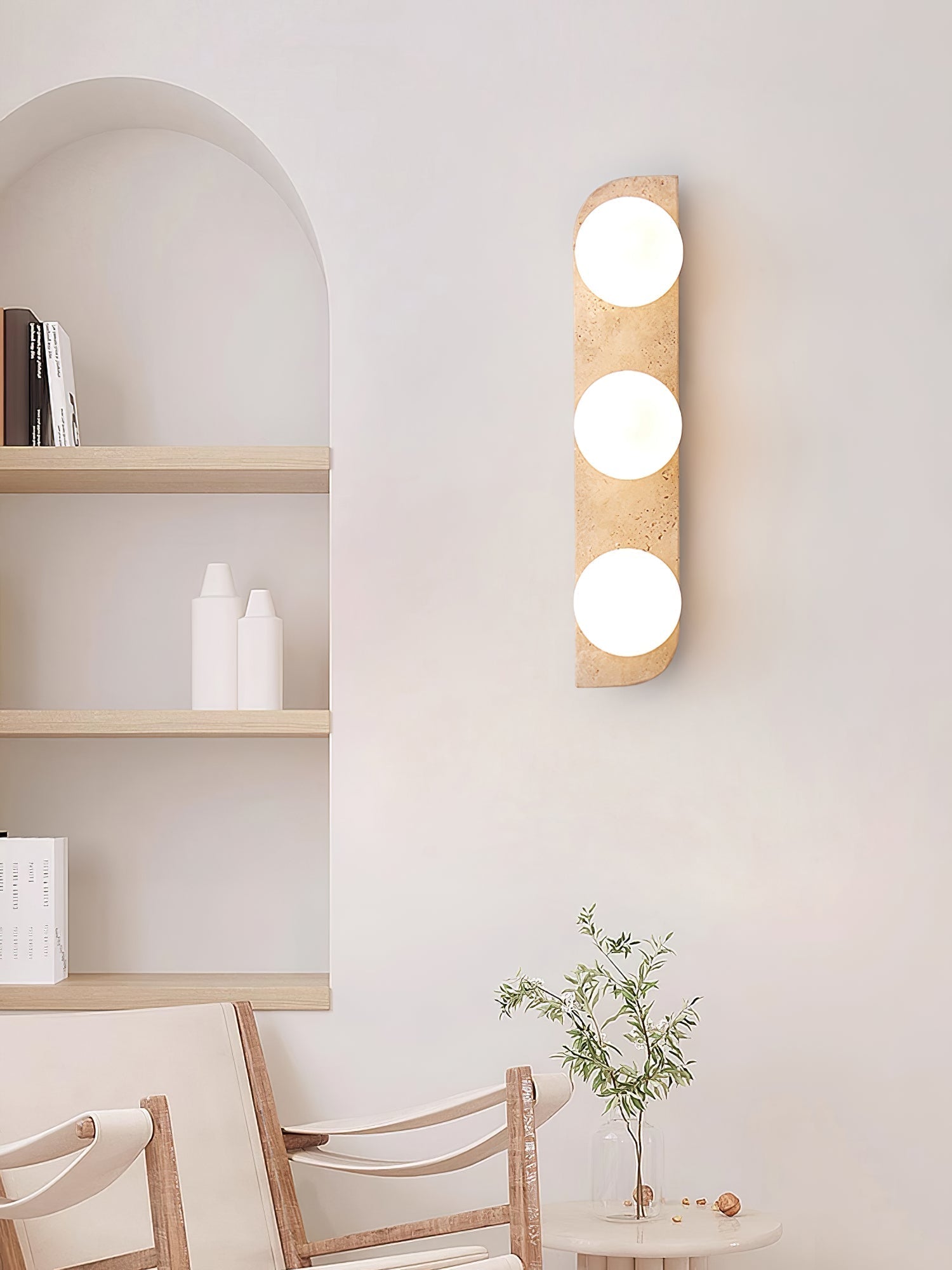 Alsilis Minimalist Travertine Wall Light - Neutralighting