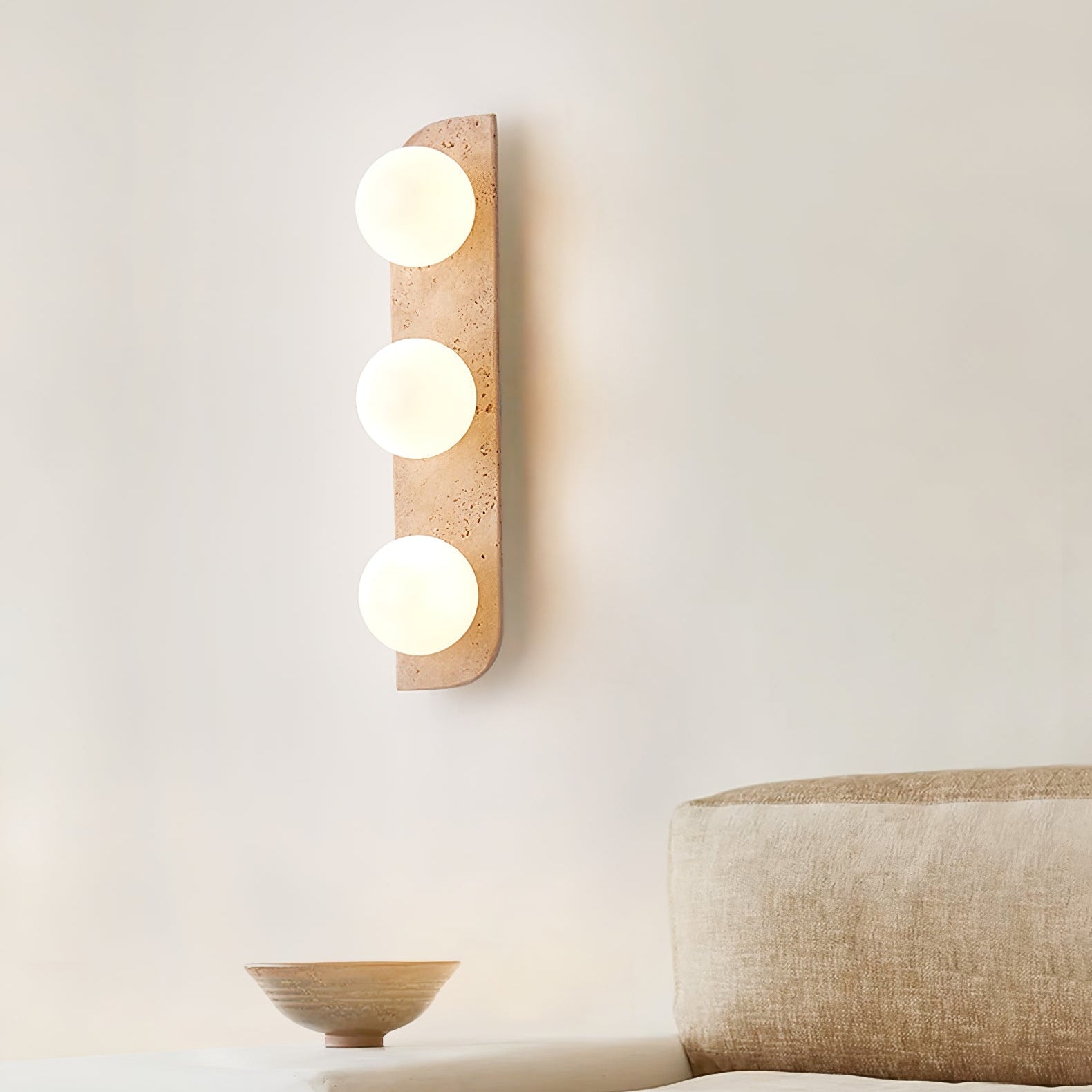 Alsilis Minimalist Travertine Wall Light - Neutralighting
