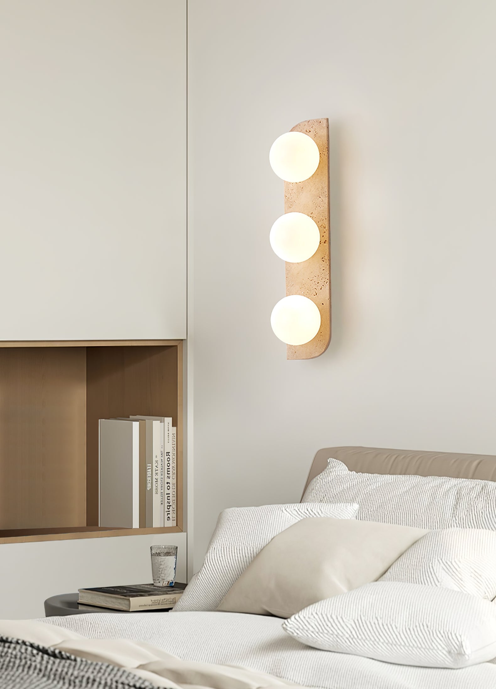 Alsilis Minimalist Travertine Wall Light - Neutralighting
