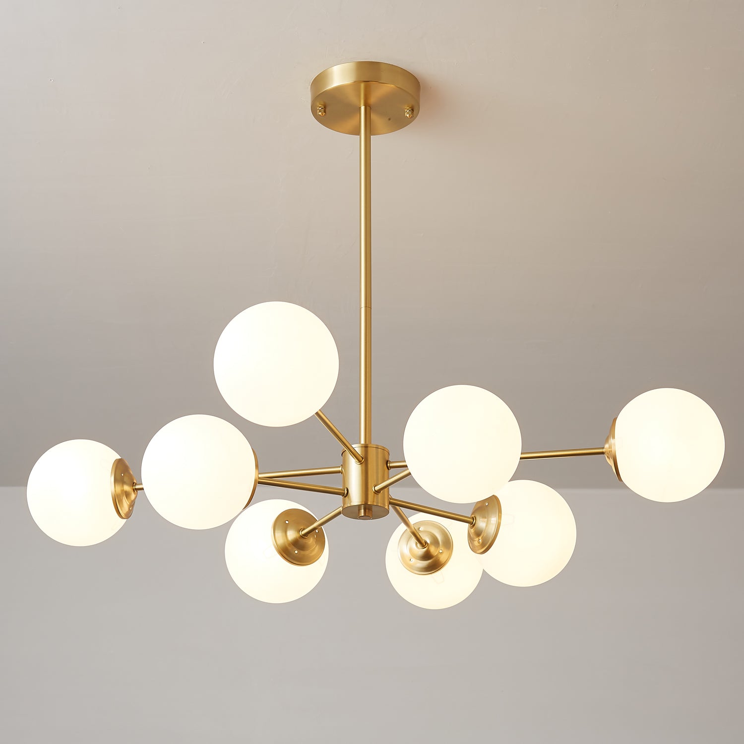 Lustra Kronleuchter Elysium Messing Matt Glas Kugeln-Letslighting