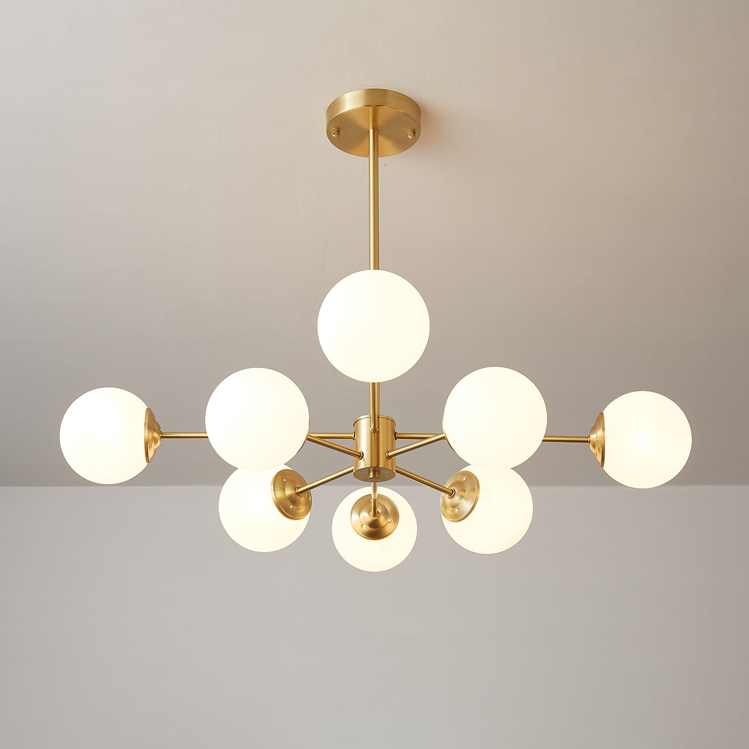 Lustra Kronleuchter Elysium Messing Matt Glas Kugeln-Letslighting