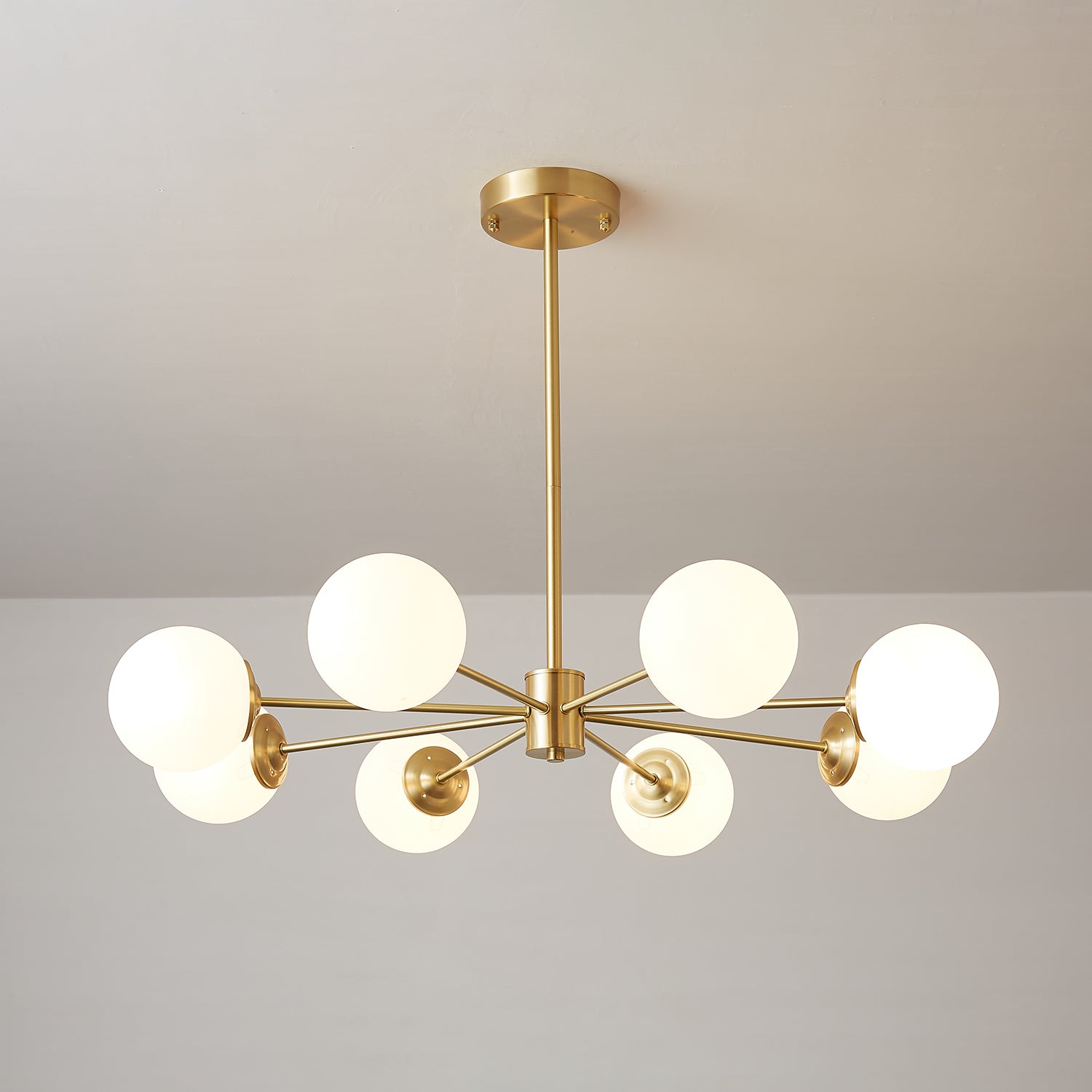 Lustra Kronleuchter Elysium Messing Matt Glas Kugeln-Letslighting