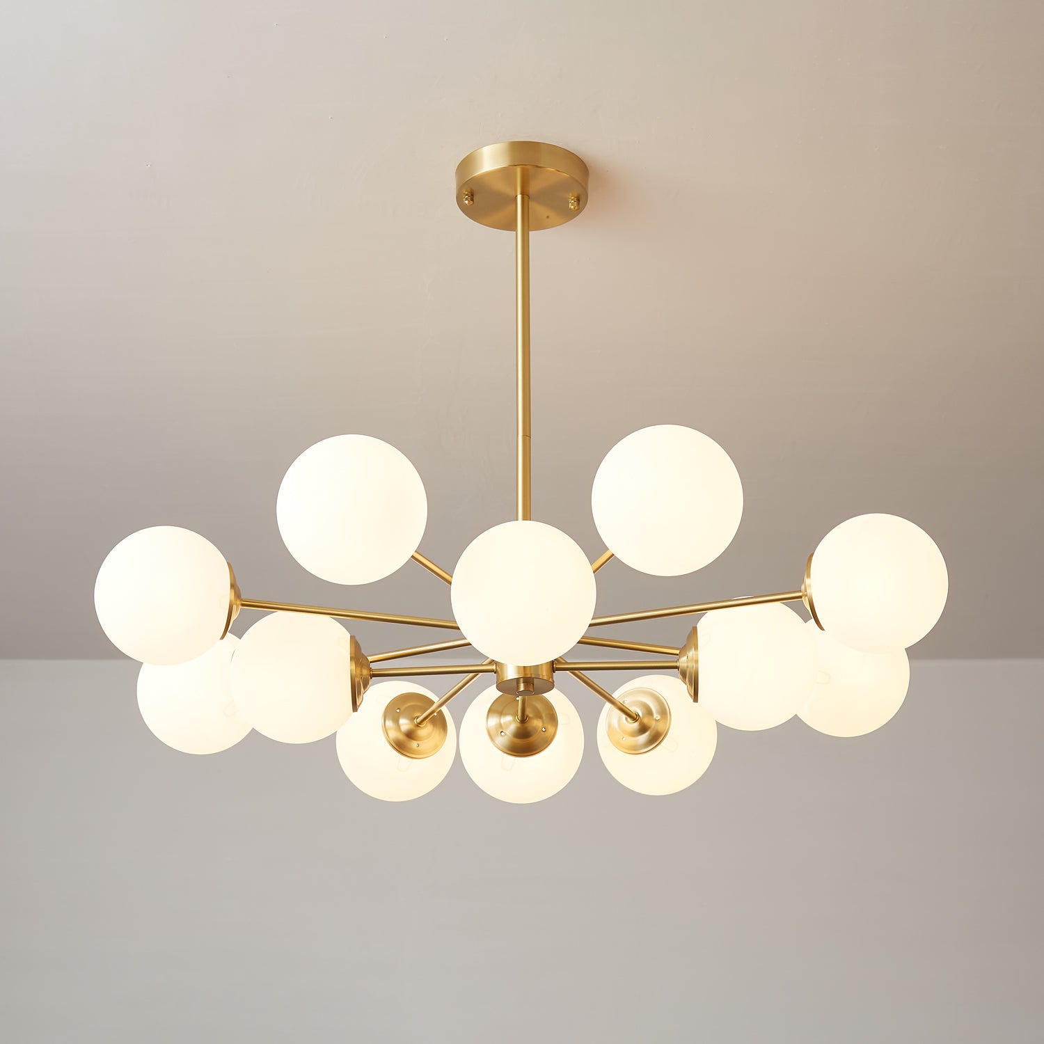 Lustra Kronleuchter Elysium Messing Matt Glas Kugeln-Letslighting