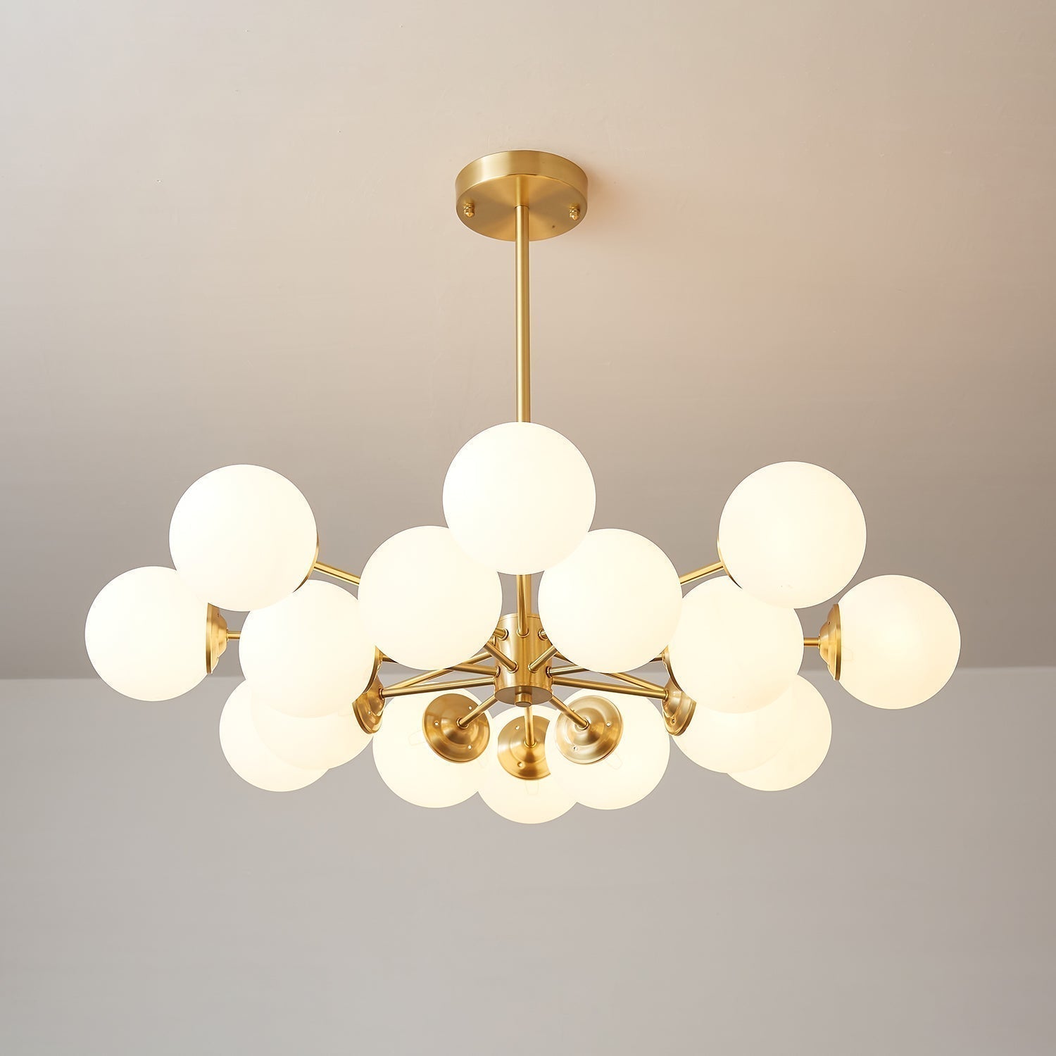 Lustra Kronleuchter Elysium Messing Matt Glas Kugeln-Letslighting