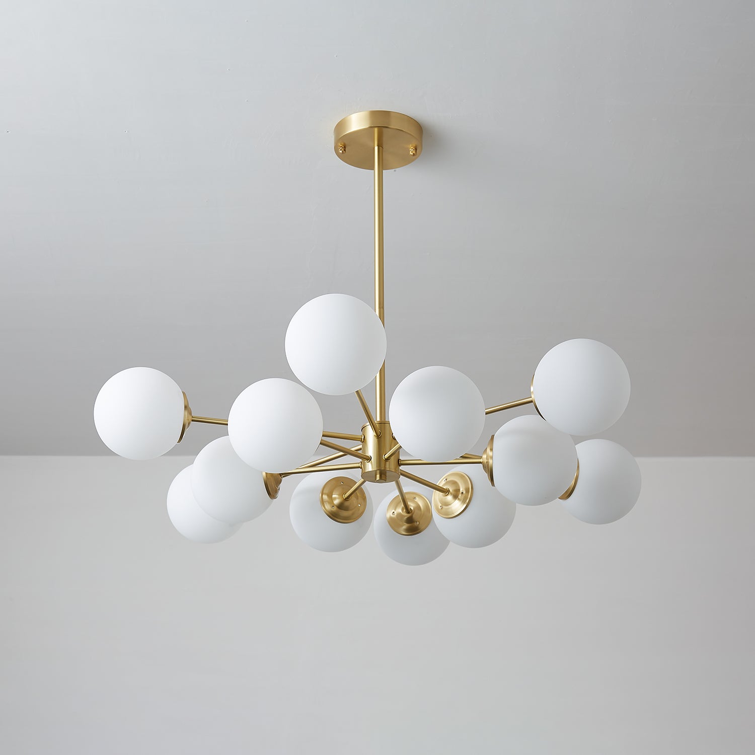 Lustra Kronleuchter Elysium Messing Matt Glas Kugeln-Letslighting
