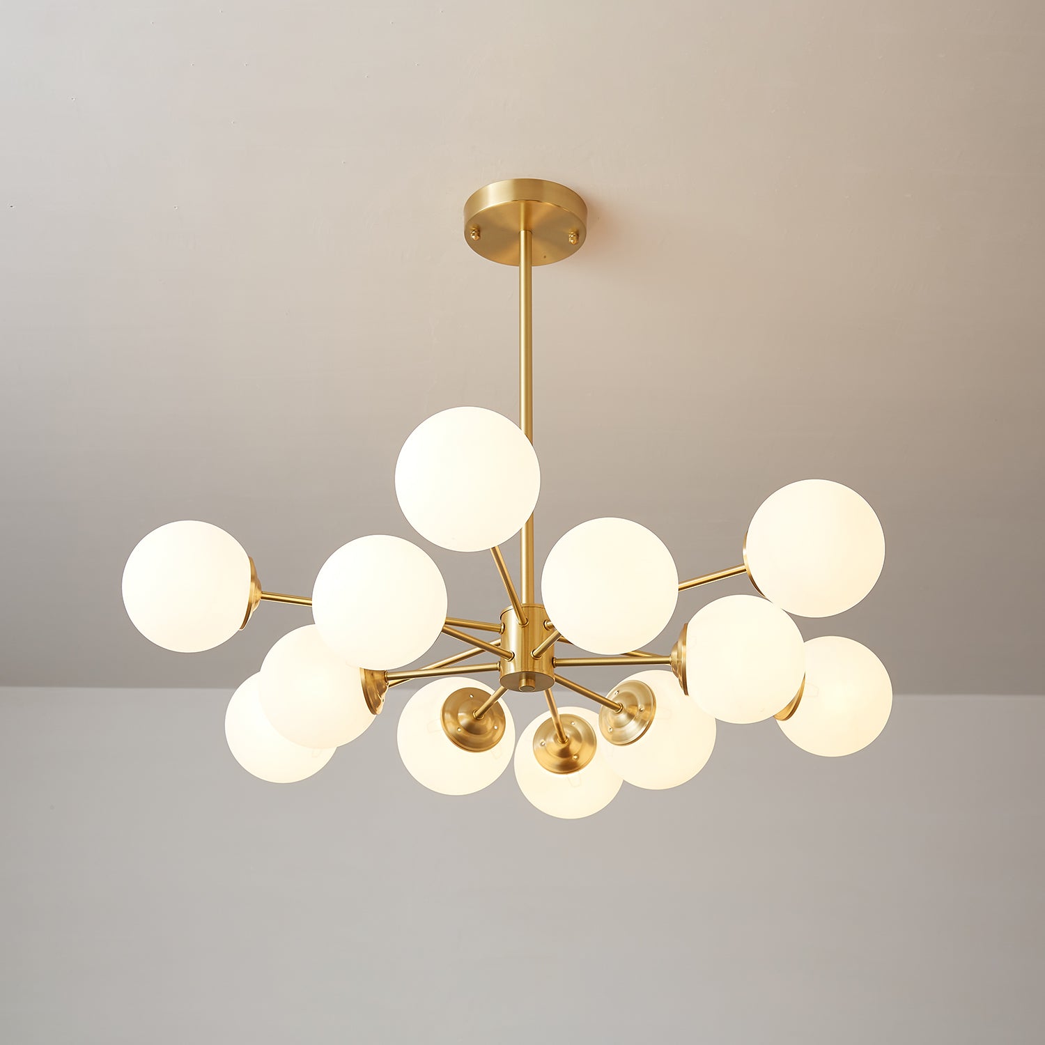 Lustra Kronleuchter Elysium Messing Matt Glas Kugeln-Letslighting
