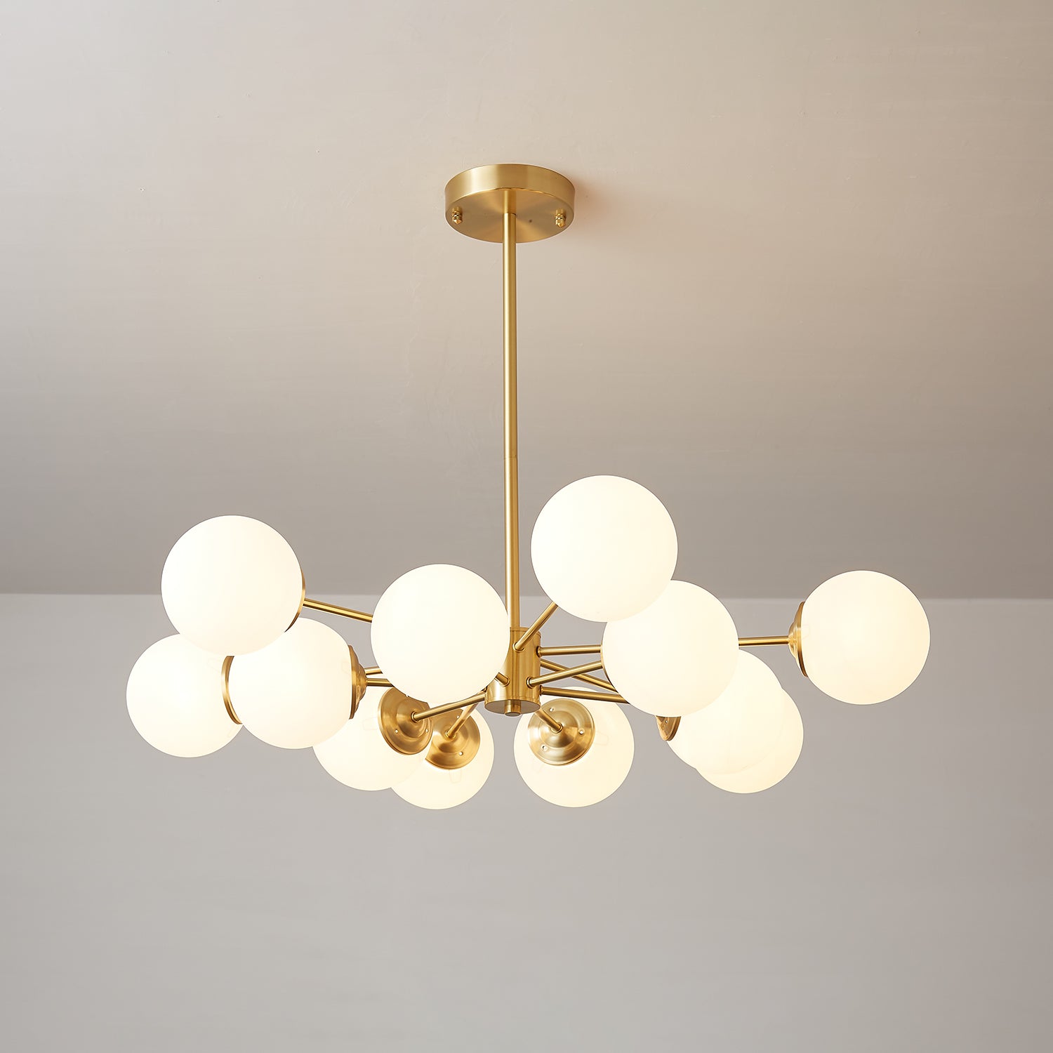 Lustra Kronleuchter Elysium Messing Matt Glas Kugeln-Letslighting