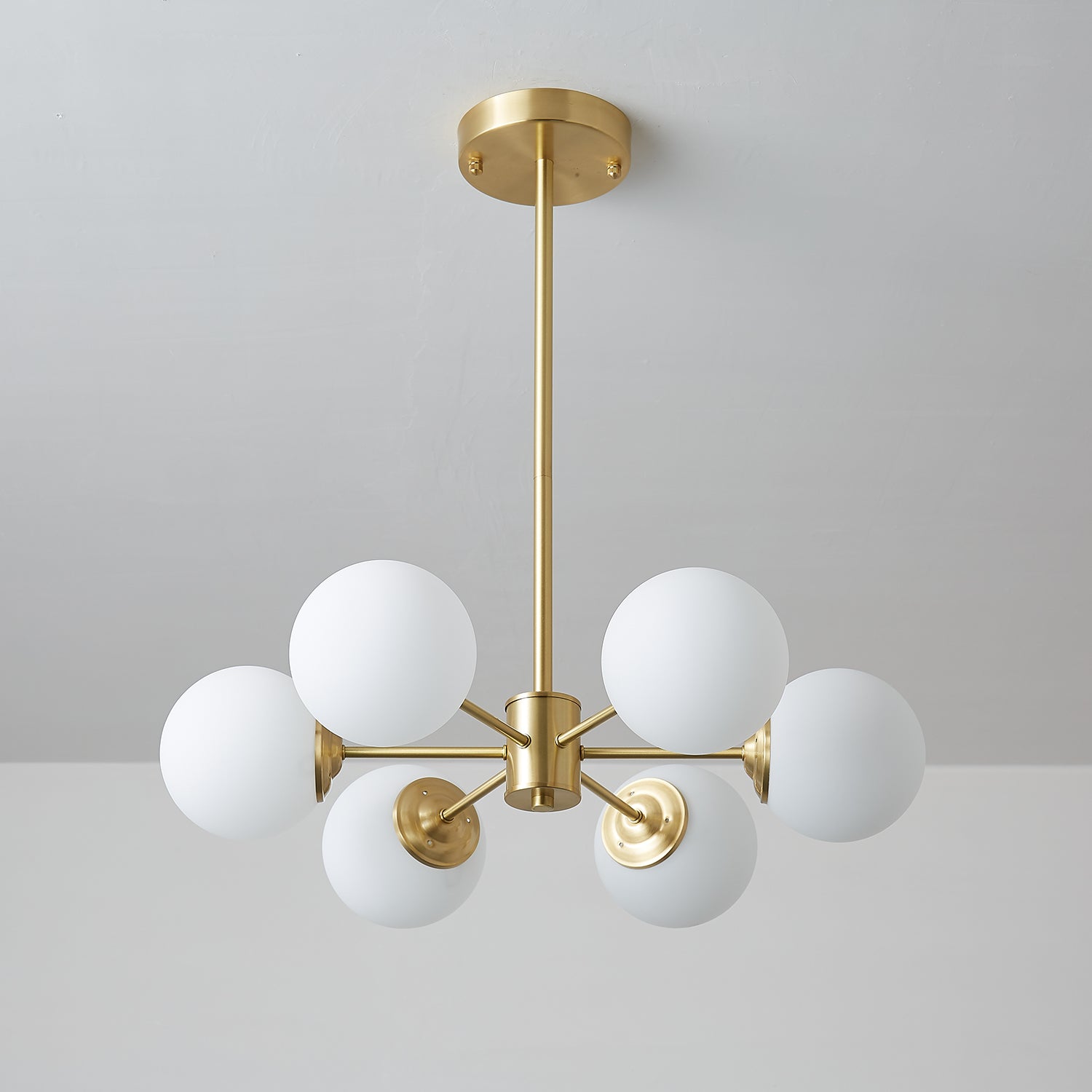 Lustra Kronleuchter Elysium Messing Matt Glas Kugeln-Letslighting