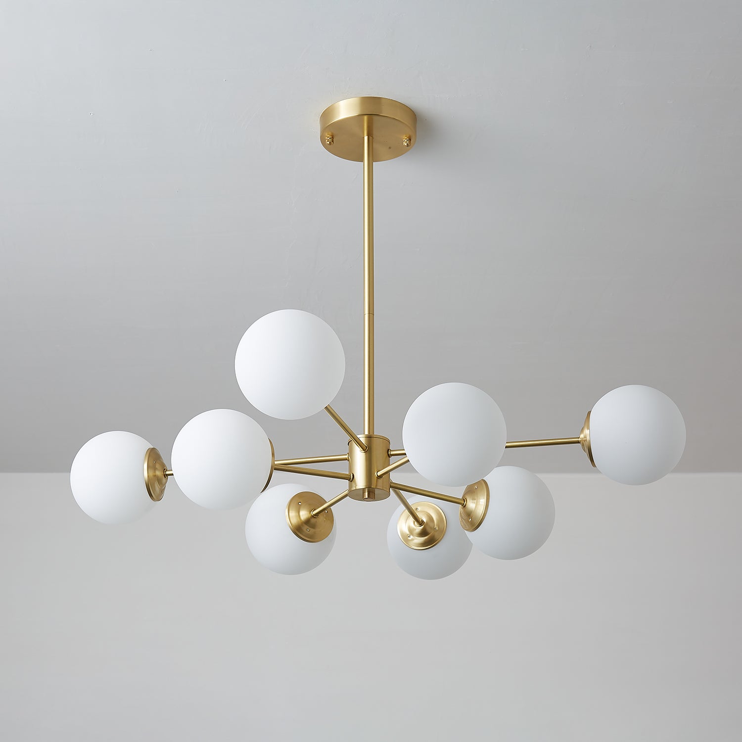 Lustra Kronleuchter Elysium Messing Matt Glas Kugeln-Letslighting