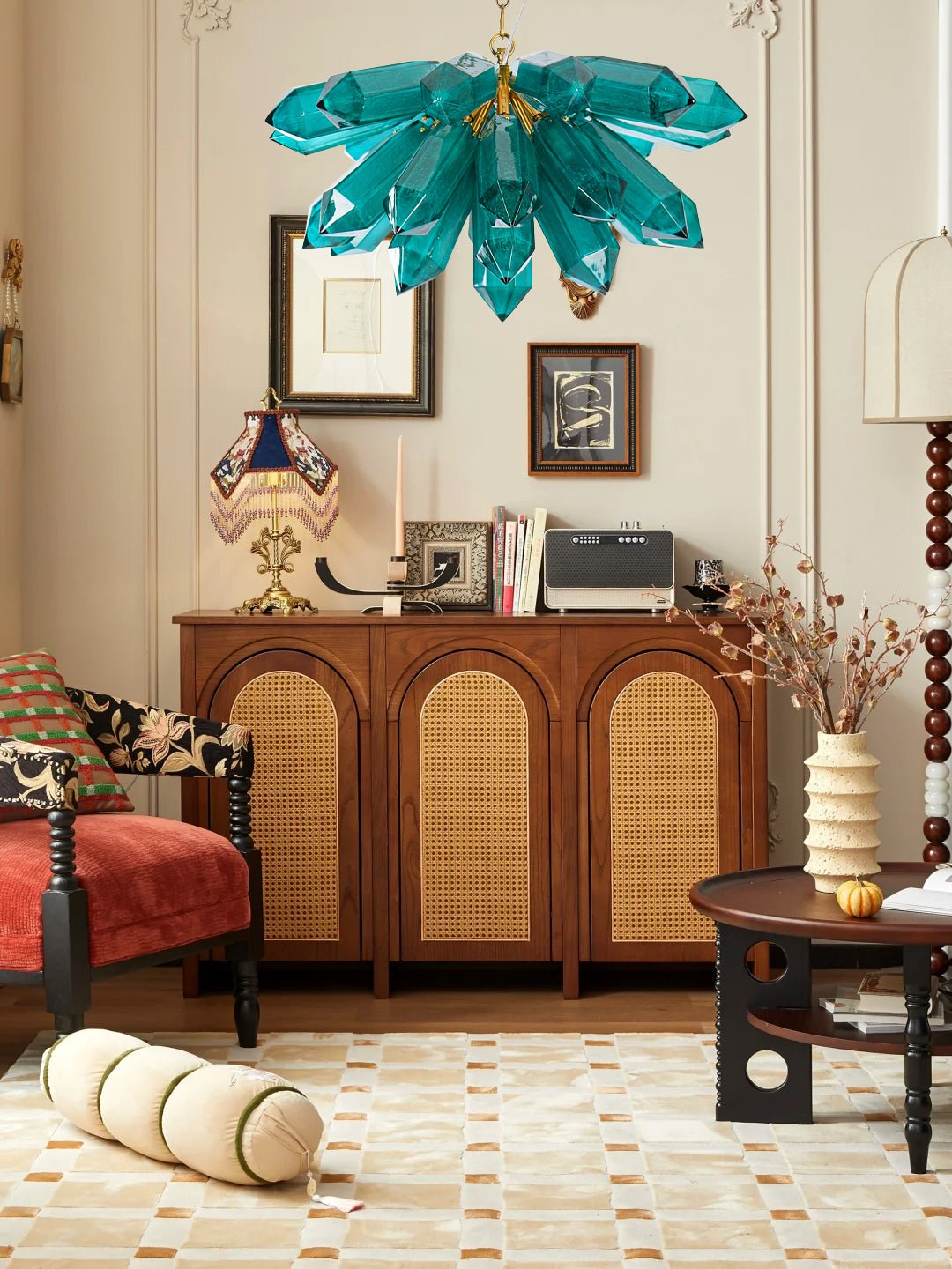 Aurora Chandelier Emerald Crystal Starburst Gold - Neutralighting