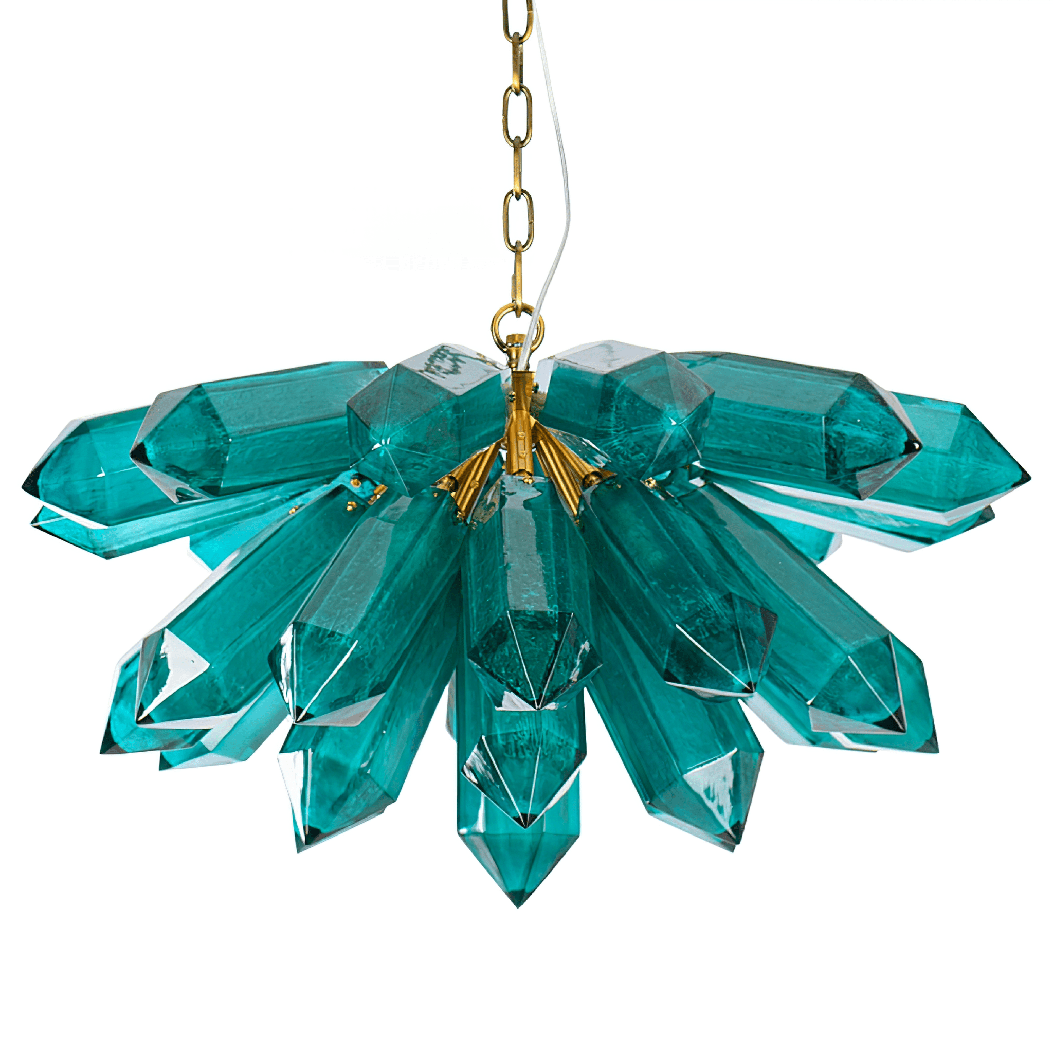 Aurora Chandelier Emerald Crystal Starburst Gold - Neutralighting