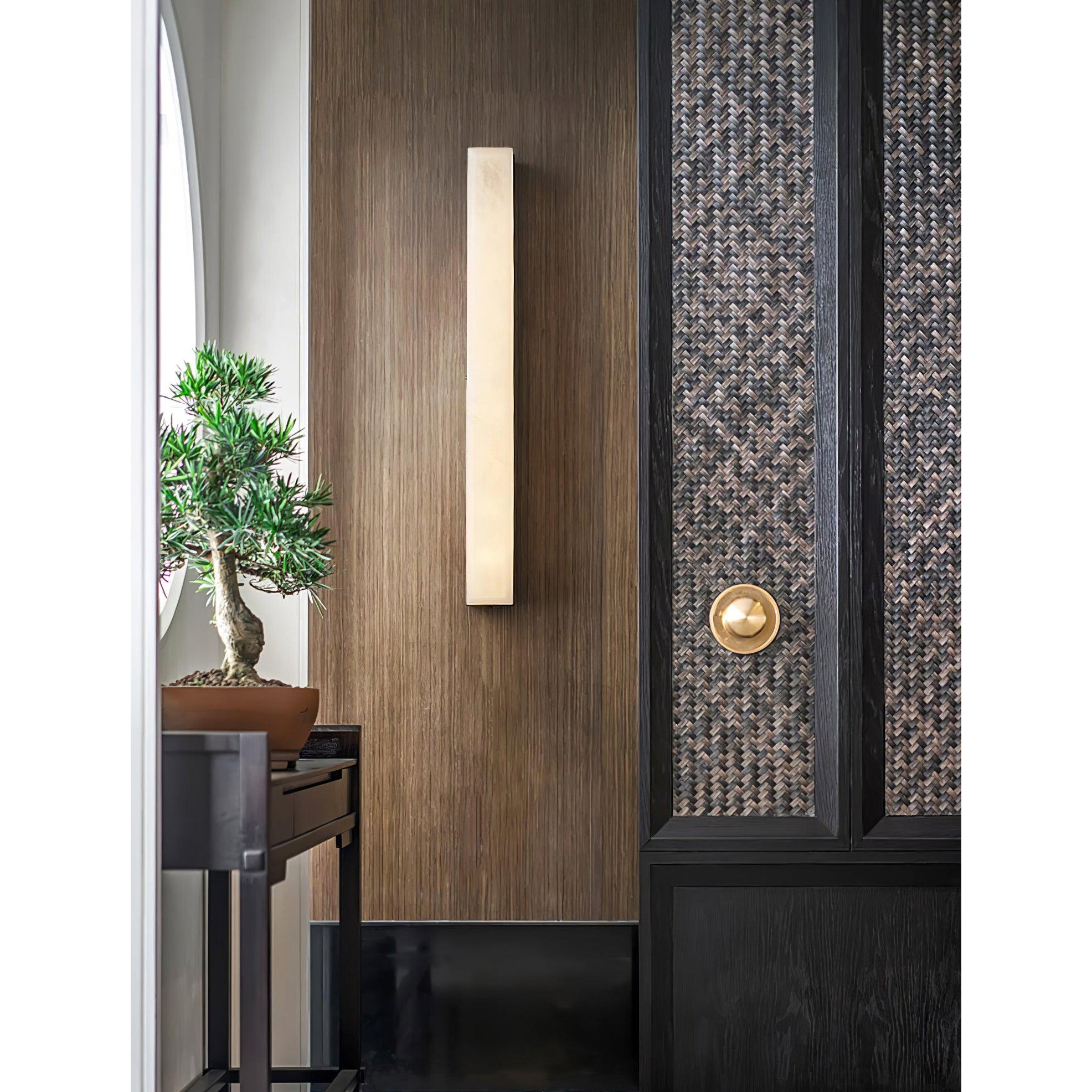 Quill Modern Minimalist Brass Alabaster Wall Lamp - Letslighting