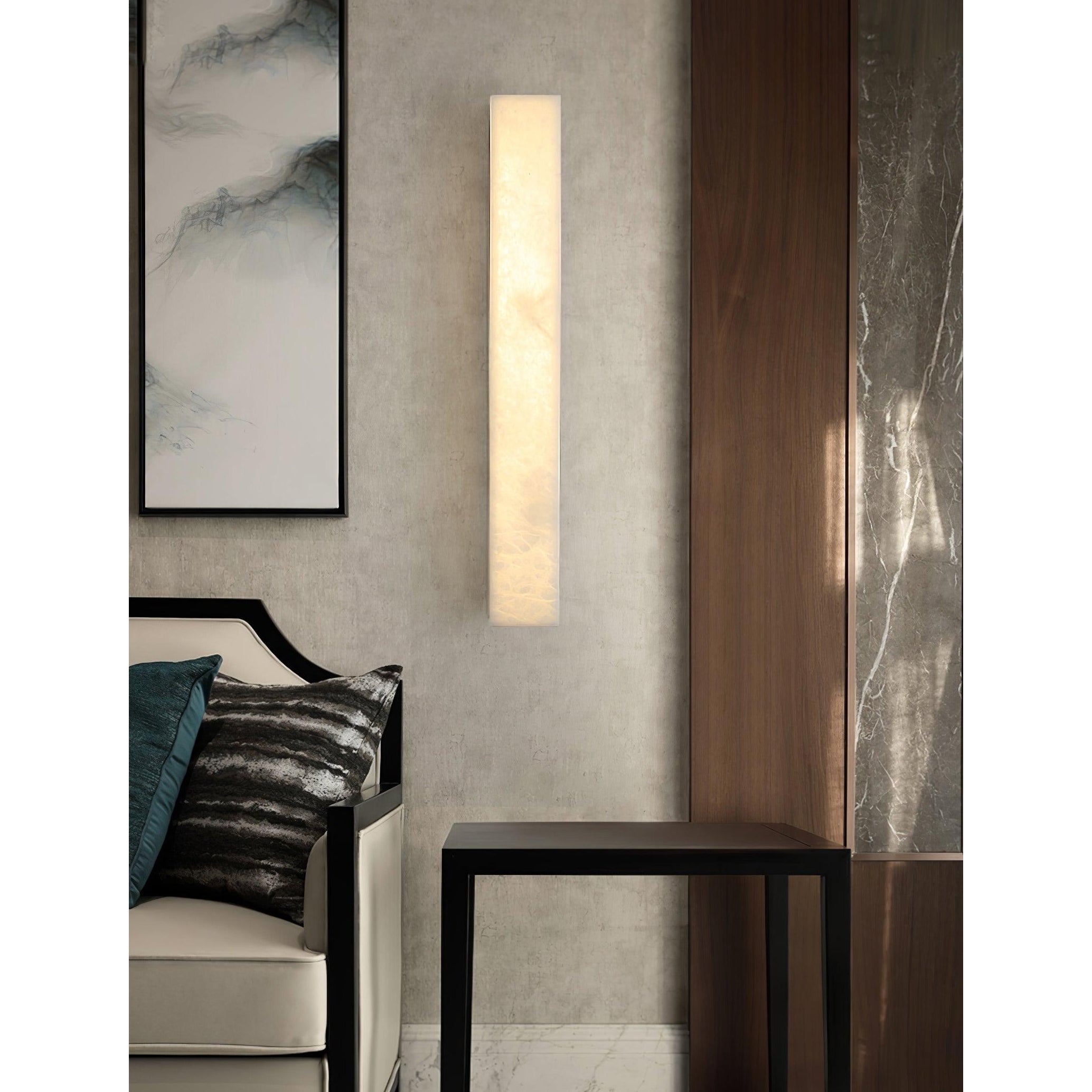 Quill Modern Minimalist Brass Alabaster Wall Lamp - Letslighting