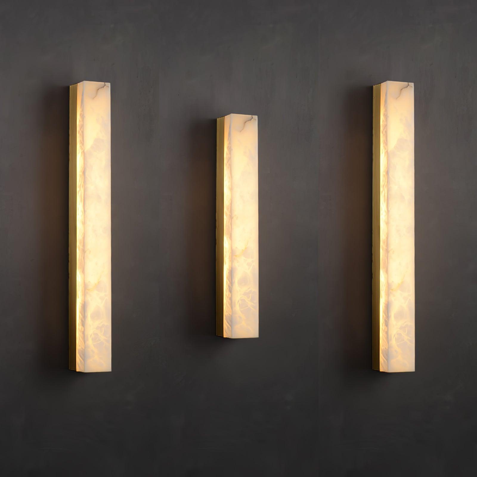 Quill Modern Minimalist Brass Alabaster Wall Lamp - Letslighting