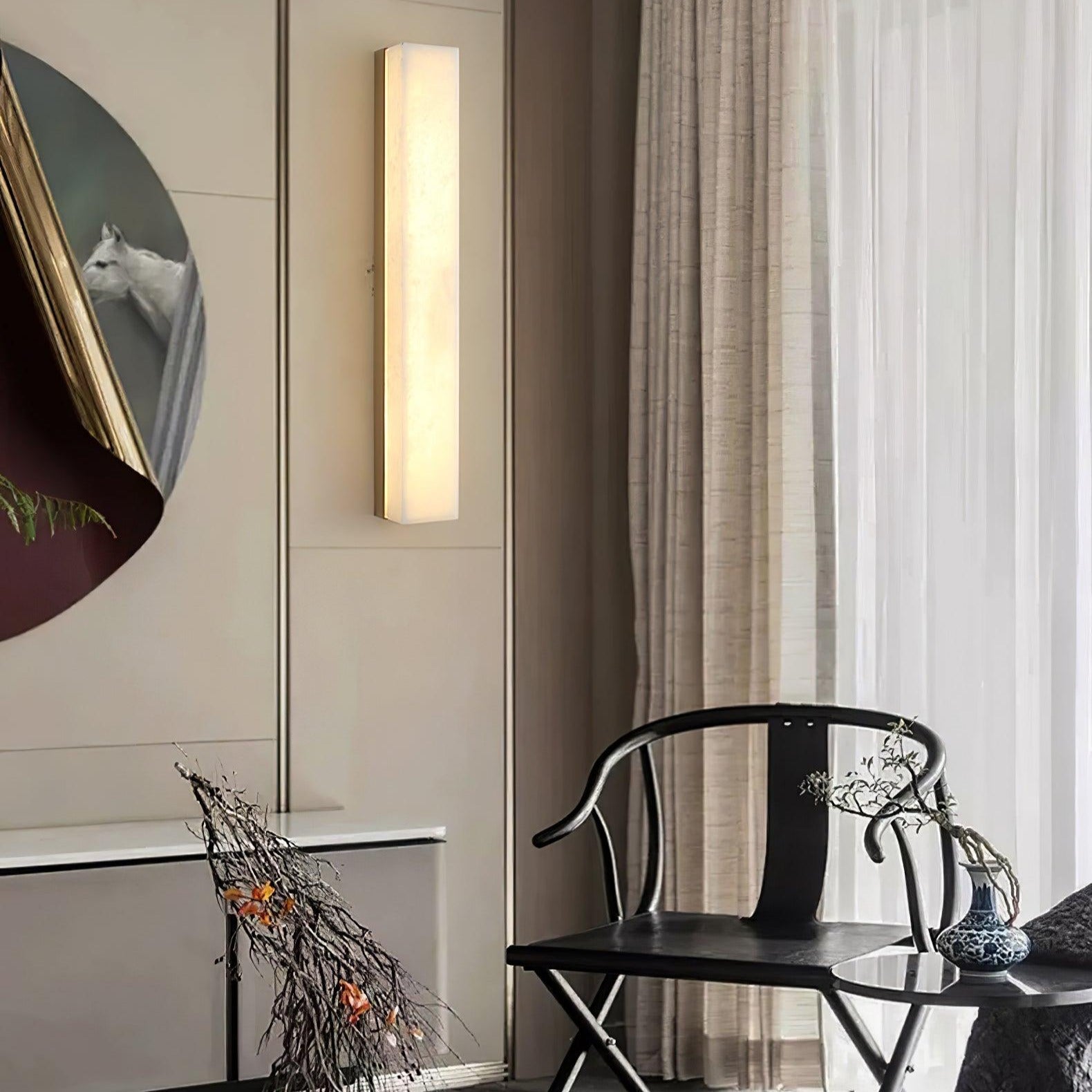 Isen Lineare Messing Alabaster Wandleuchte