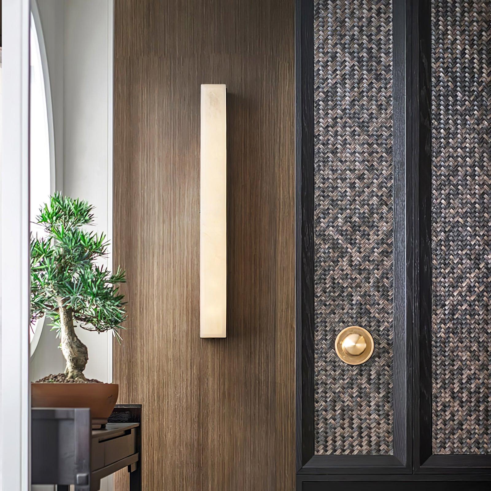 Isen Lineare Messing Alabaster Wandleuchte