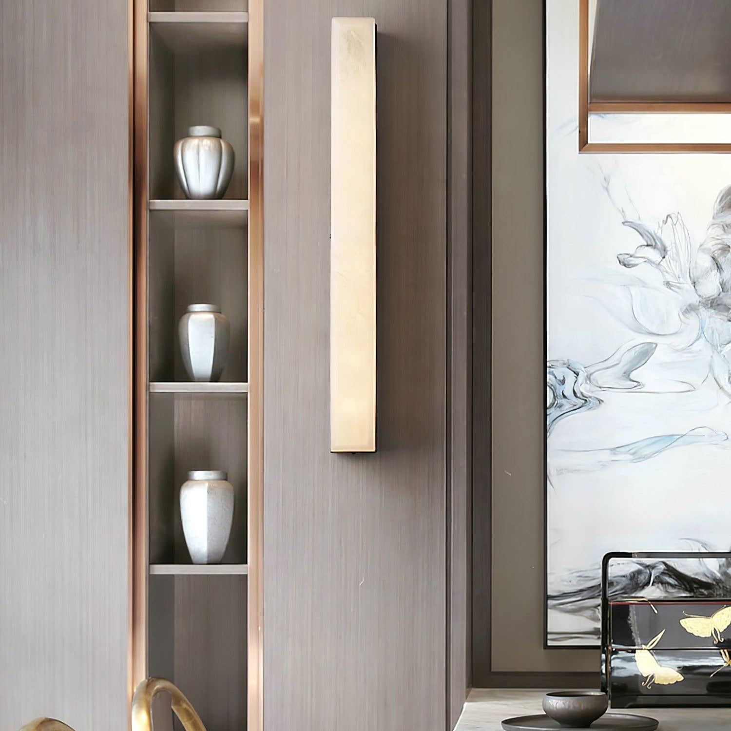 Isen Lineare Messing Alabaster Wandleuchte