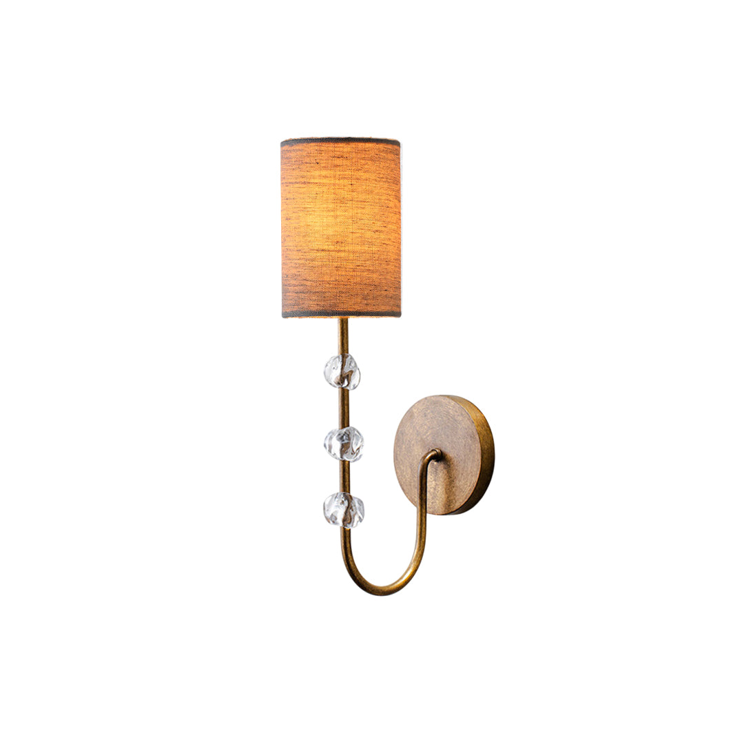 Rune Industrielle Vintage Wandleuchte aus Stoff mit Kristallen-Letslighting