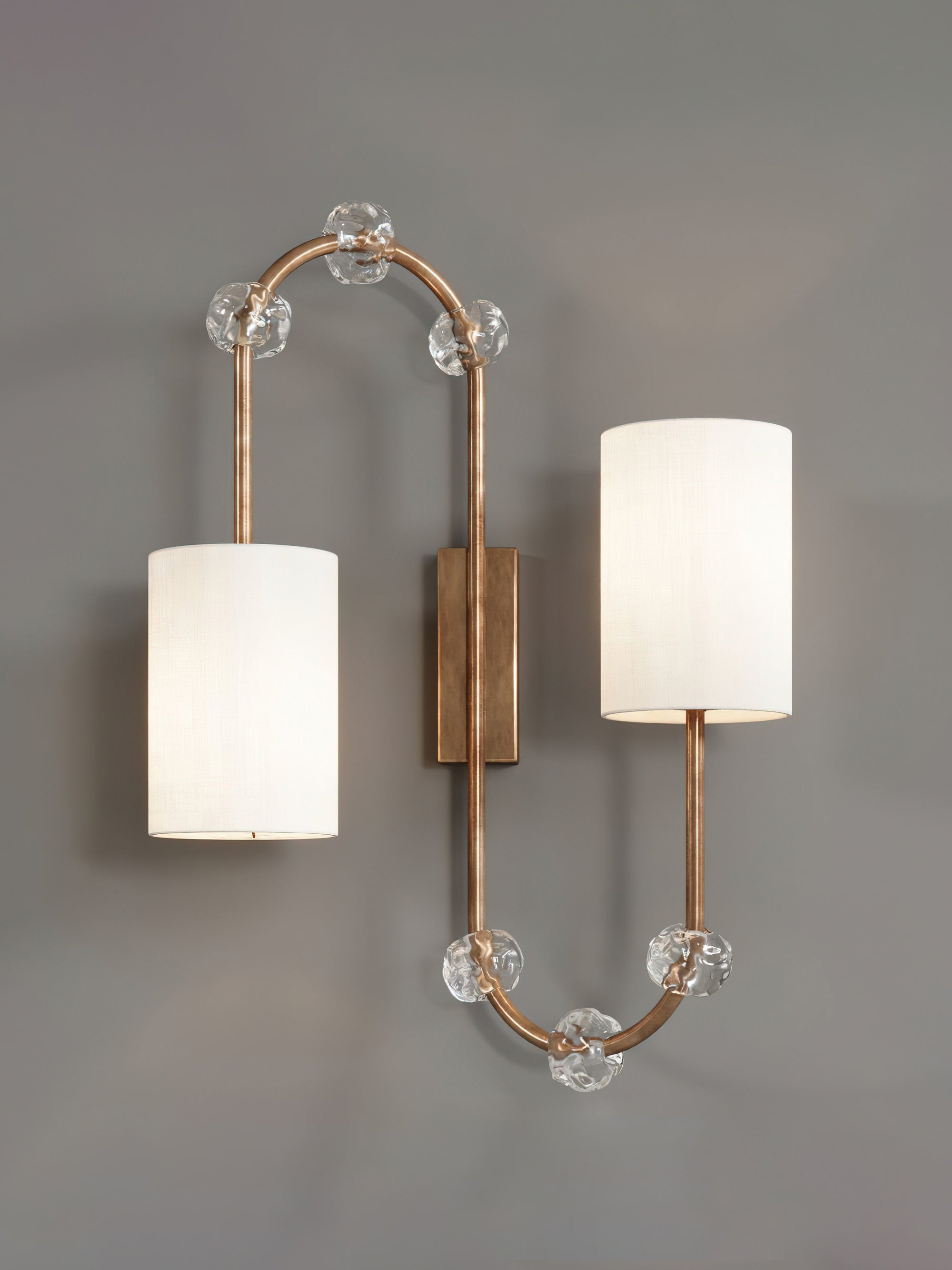Rune Industrielle Vintage Wandleuchte aus Stoff mit Kristallen-Letslighting
