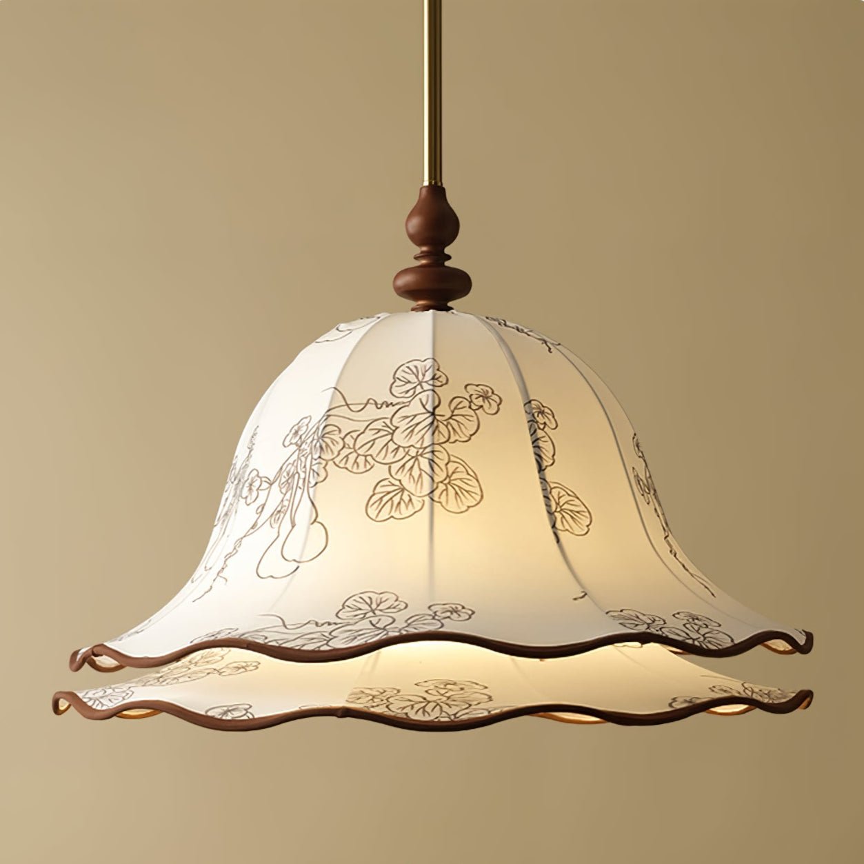 Ilsilis Traditionelle Eleganz Stoff Holz Pendelleuchte-Letslighting