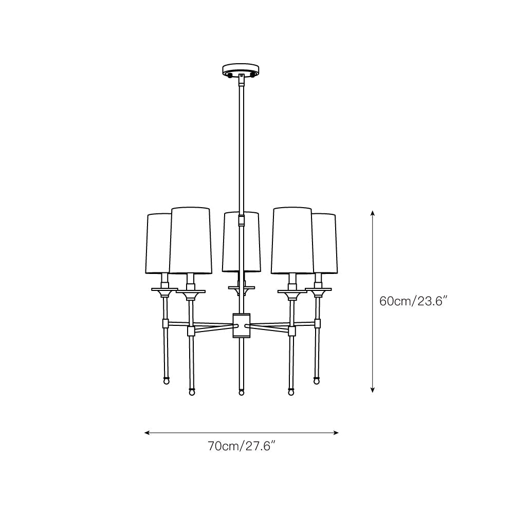 Armiriel Vintage Industrieller Messing Stoff-Kronleuchter-Letslighting