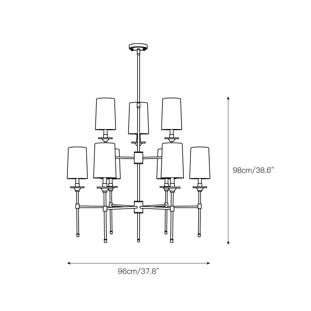 Armiriel Vintage Industrieller Messing Stoff-Kronleuchter-Letslighting