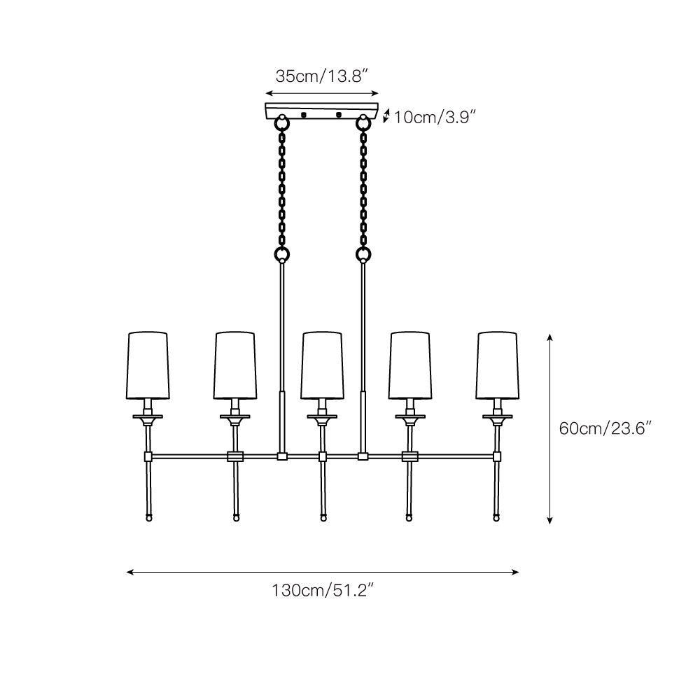 Verinyra Industrieller Vintage Kronleuchter aus Messing mit Stoffbezug-Letslighting