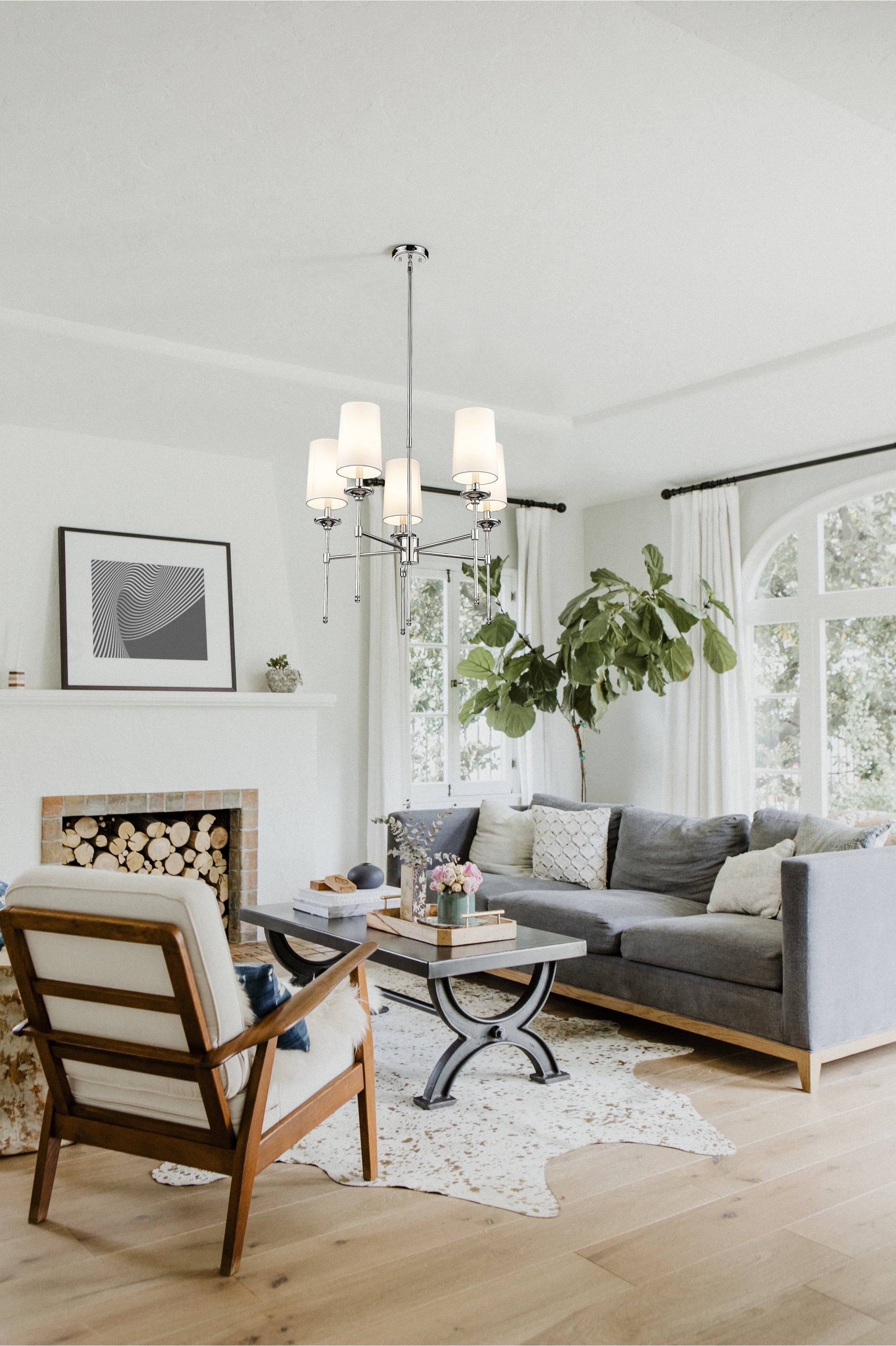 Armiriel Vintage Industrieller Messing Stoff-Kronleuchter-Letslighting