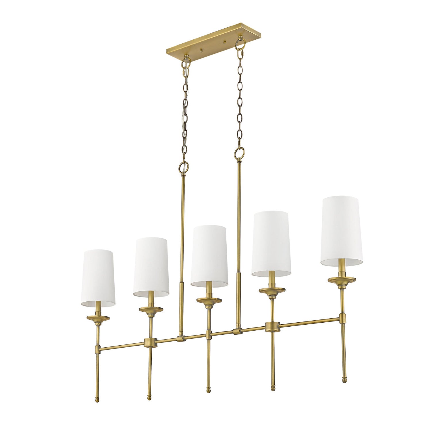 Verinyra Industrieller Vintage Kronleuchter aus Messing mit Stoffbezug-Letslighting