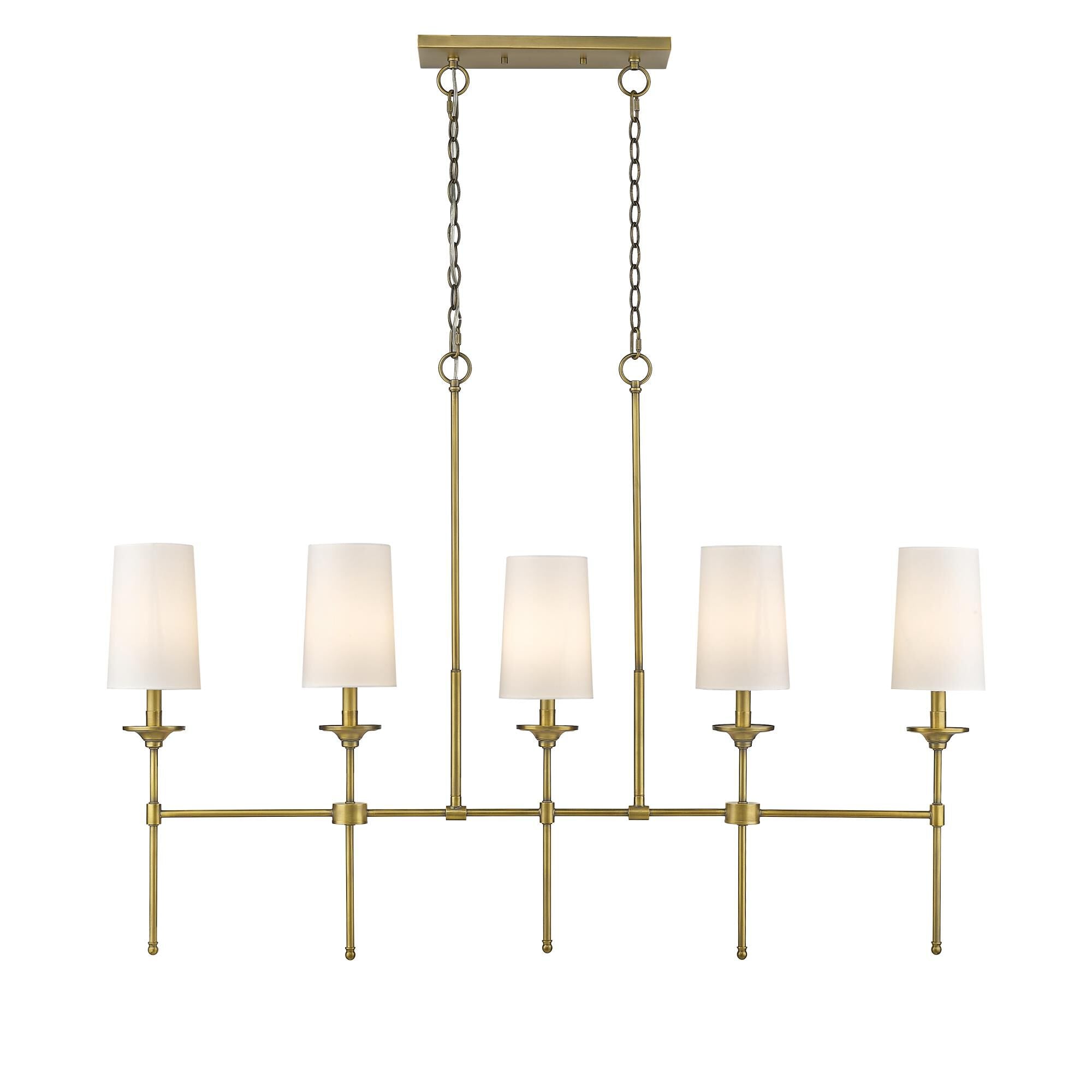 Verinyra Industrieller Vintage Kronleuchter aus Messing mit Stoffbezug-Letslighting