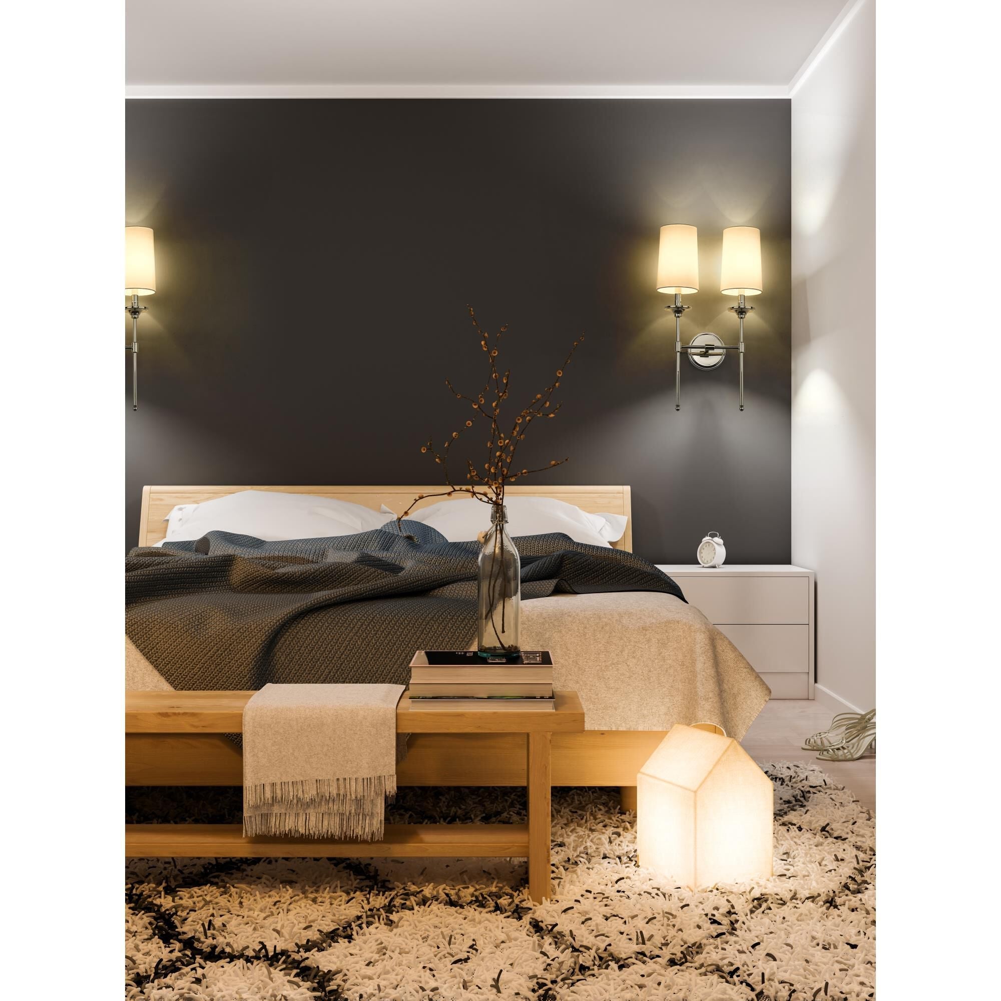 Esileth Messing Stoff Vintage Industrial Wandleuchte-Letslighting
