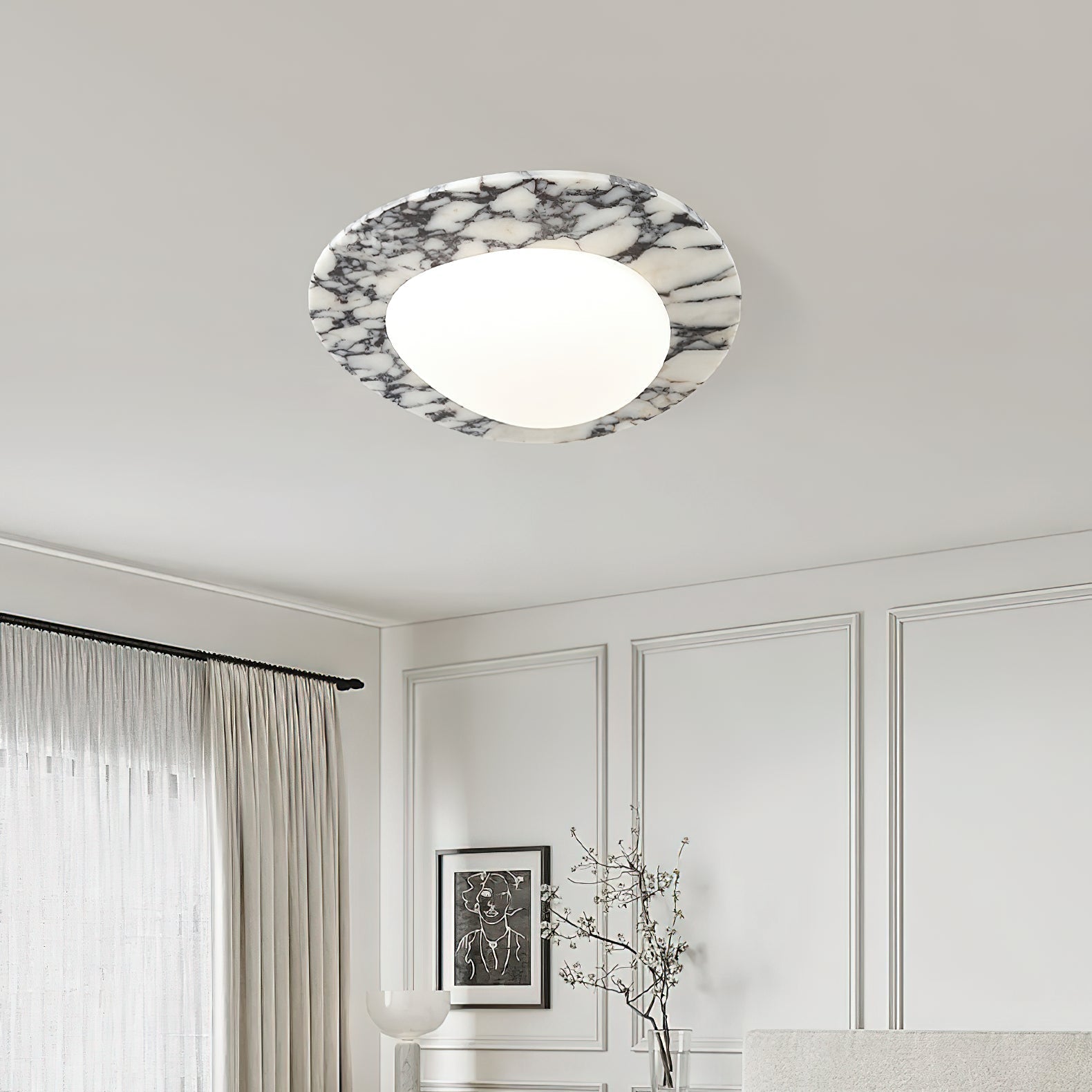 Ceraeion Modern Minimalist Marble Glass Ceiling Lamp - Letslighting