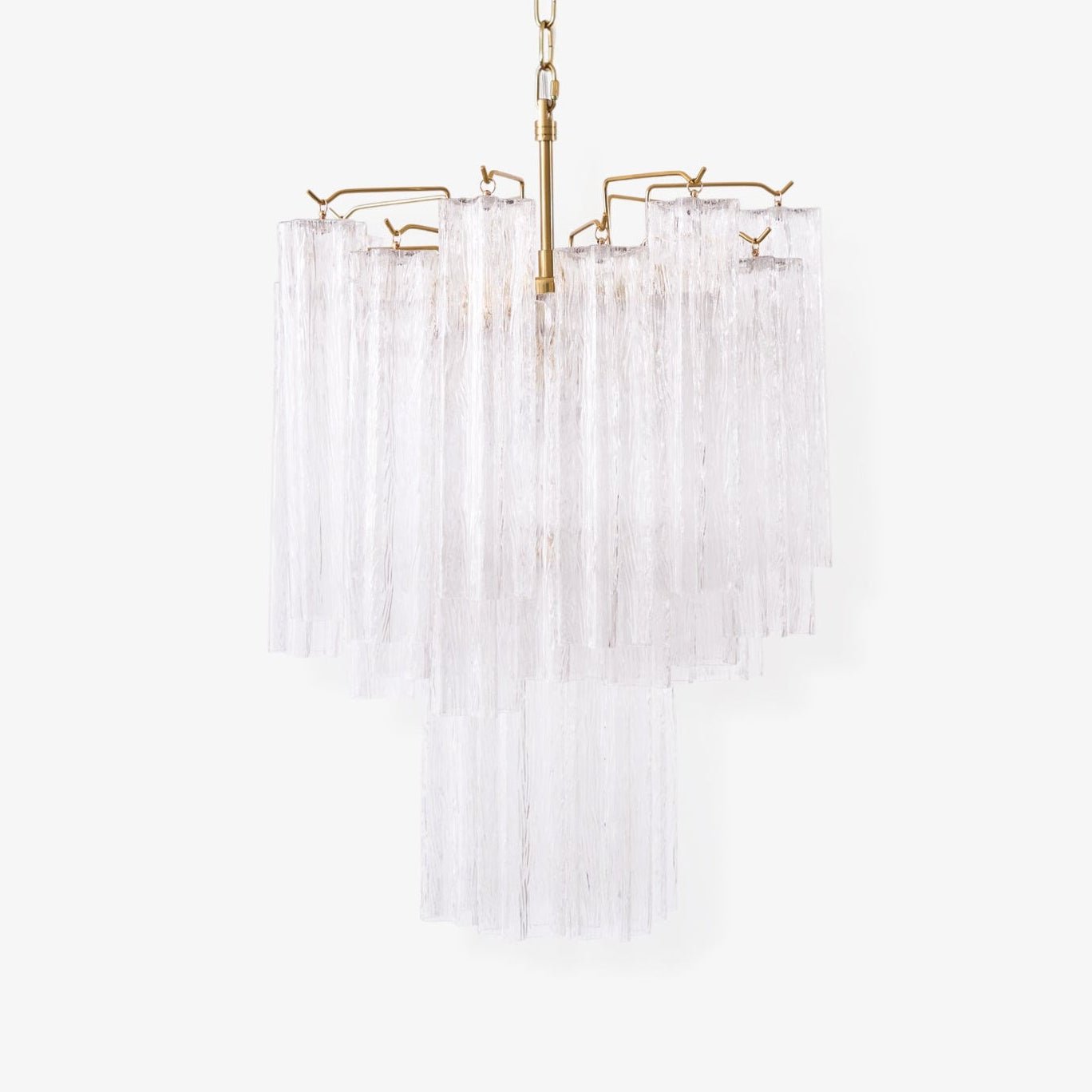 Aurora Chandelier Clear Murano Glass Tube Tiered Modern - Neutralighting