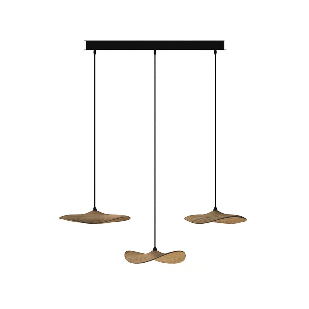 Abbott Modern Minimalist Empty Leaf Metal Wood Chandelier - Blowlighting